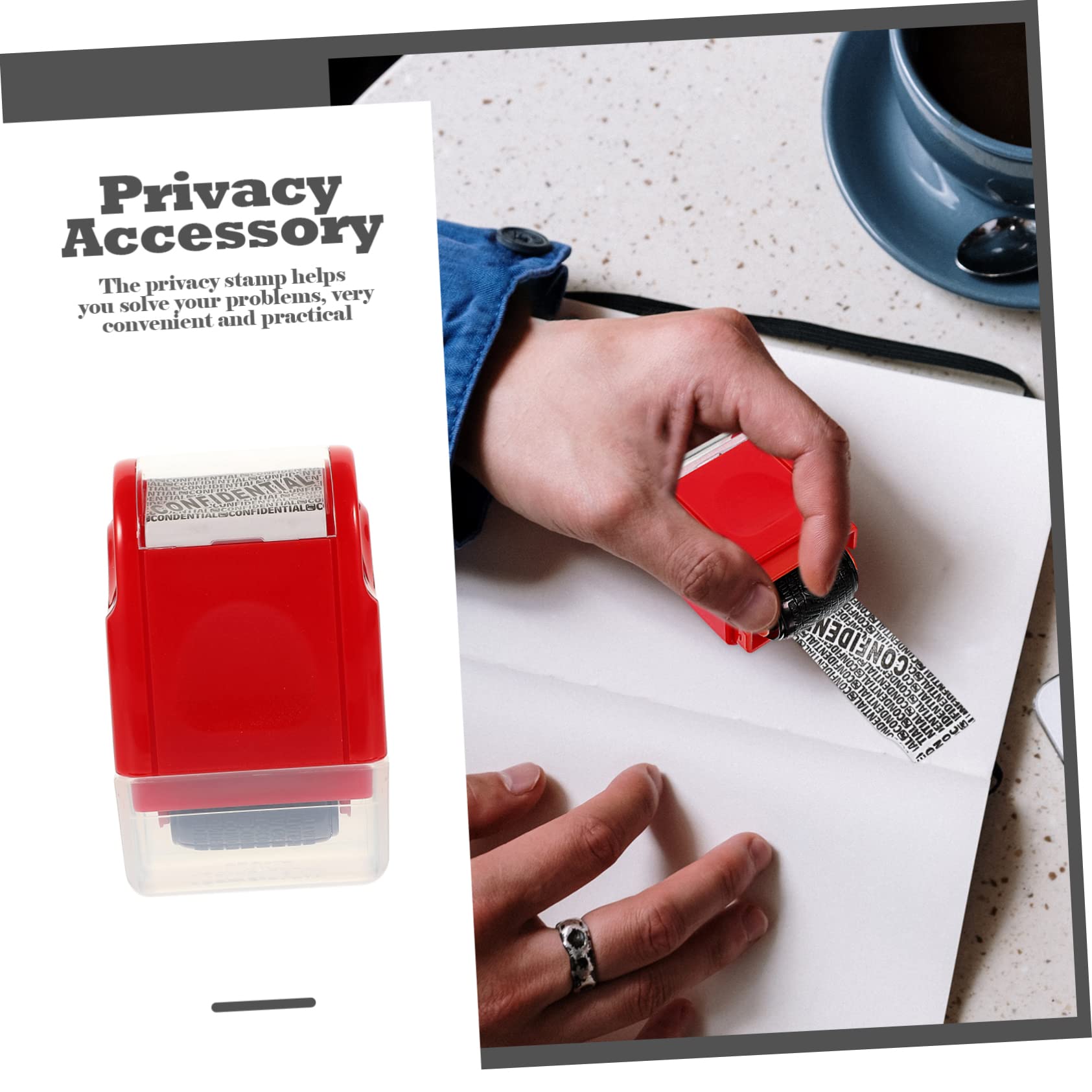 EXCEART 5stücke Multi-funktion Roller-stempel Für Datenschutz Tragbarer Stempel Zur Verdeckung Von Adressen Und Persönlichen Informationen Für Pakete Und Briefe Lebhaftem Rot