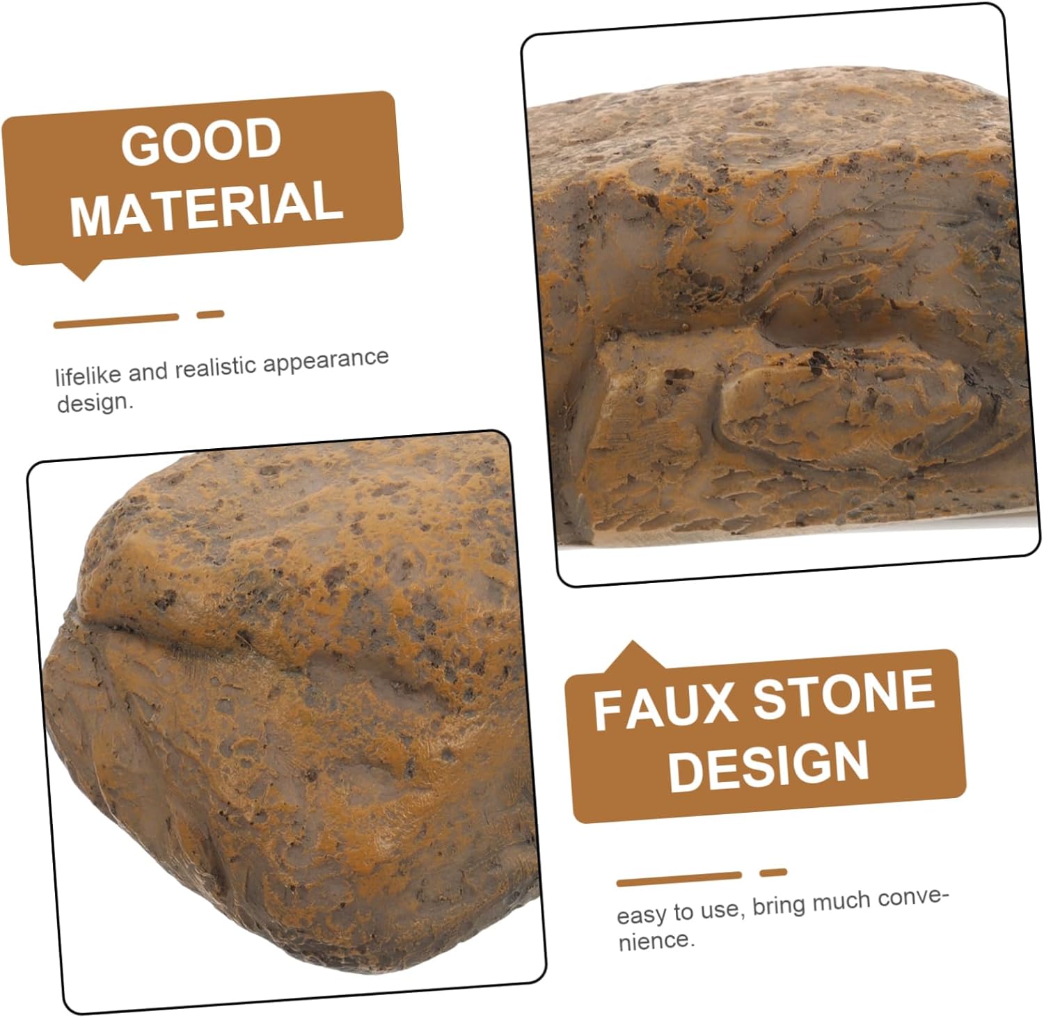 Angoily 5pcs Outdoor Garden Decor Hidden Key Hider Storage Box Realistic Stone Key Holder