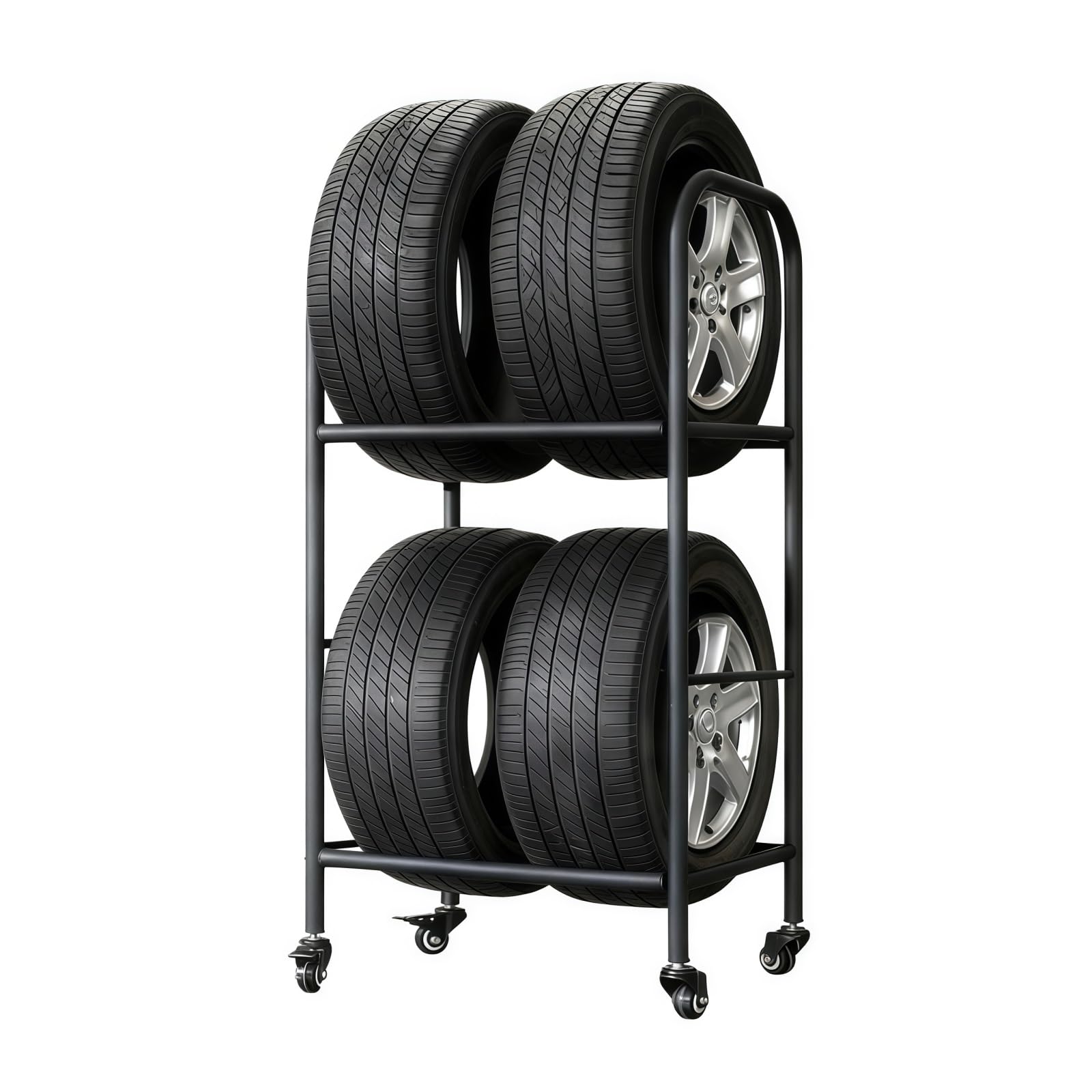 AKFNCJE Rolling Tire Storage Rack, Heavy Duty Tire Rack