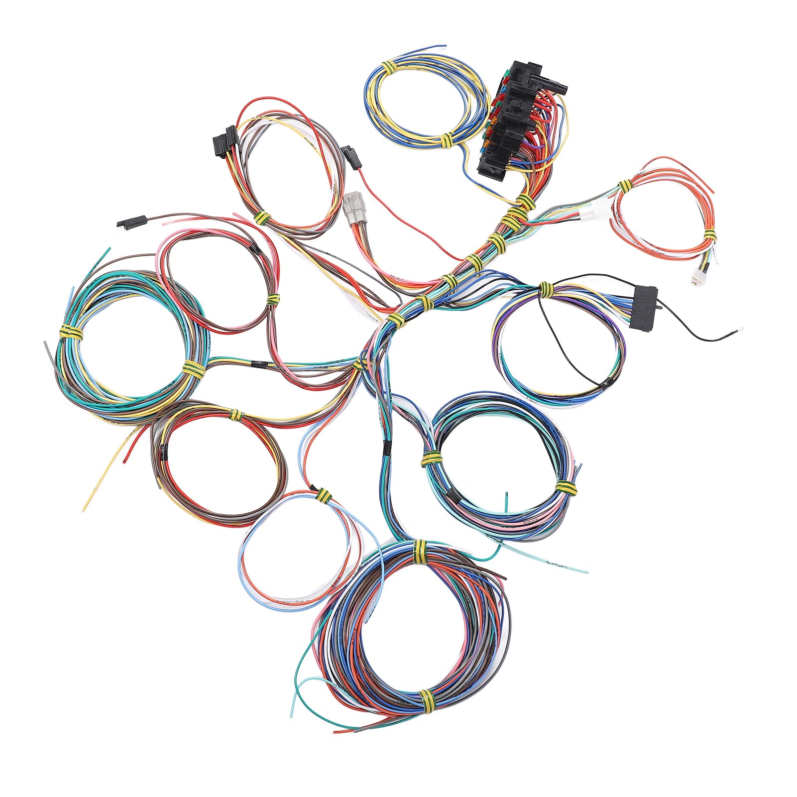 Kit de Faisceau de Câblage Universal 22 Circuit avec Fusibles et Instructions D'installation pour Tout Véhicule de 12 Volts