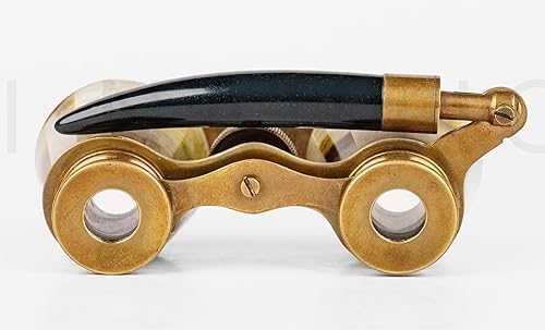 Miniatura 4 de Prismáticos de ópera de 2.5 pulgadas para adultos con asa, lentes de ópera de latón macizo de madreperla del capitán, binoculares de ópera de tamaño