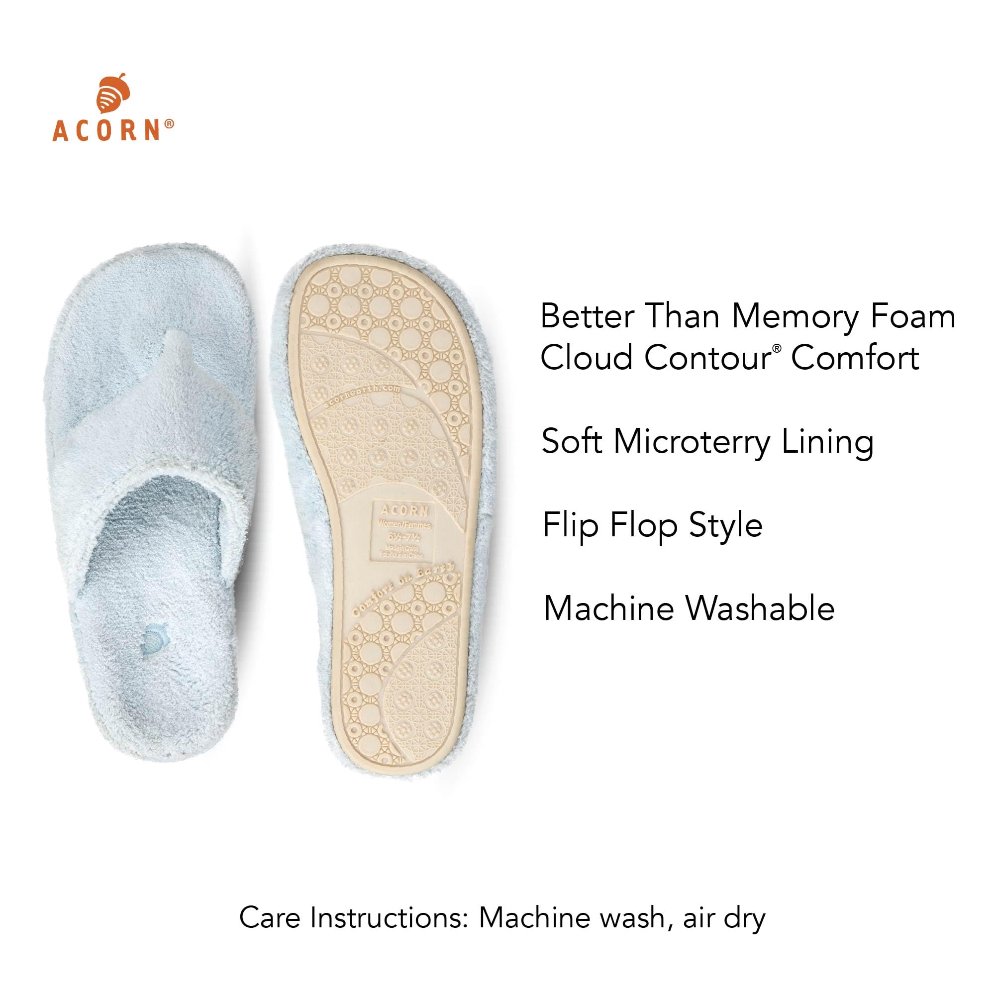 Acorn Women's Spa Thong With Premium Memory Foam PantuflasMujer