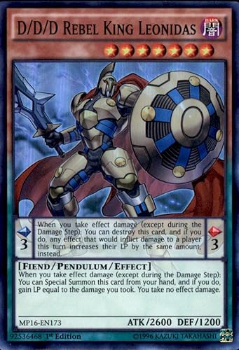 YU-GI-OH! - D/D/D Rey Rebelde Leonidas (MP16-EN173) - Mega Pack 2016-1ª Edición - Super Raro