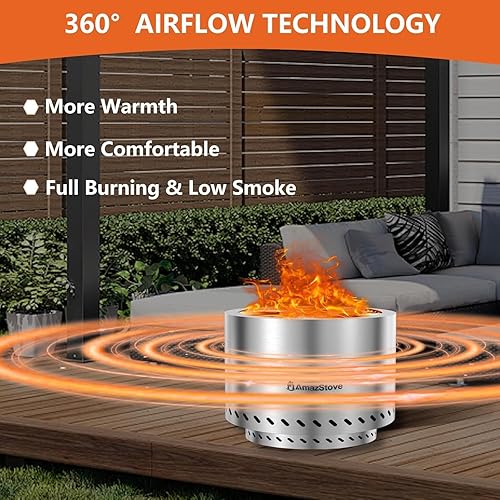 Miniatura 19 de Hoguera de mesa de 9.7 x 7.1 pulgadas, estufa de campamento de bajo humo para fogatas de combustión segura al aire libre, pellets de combustible