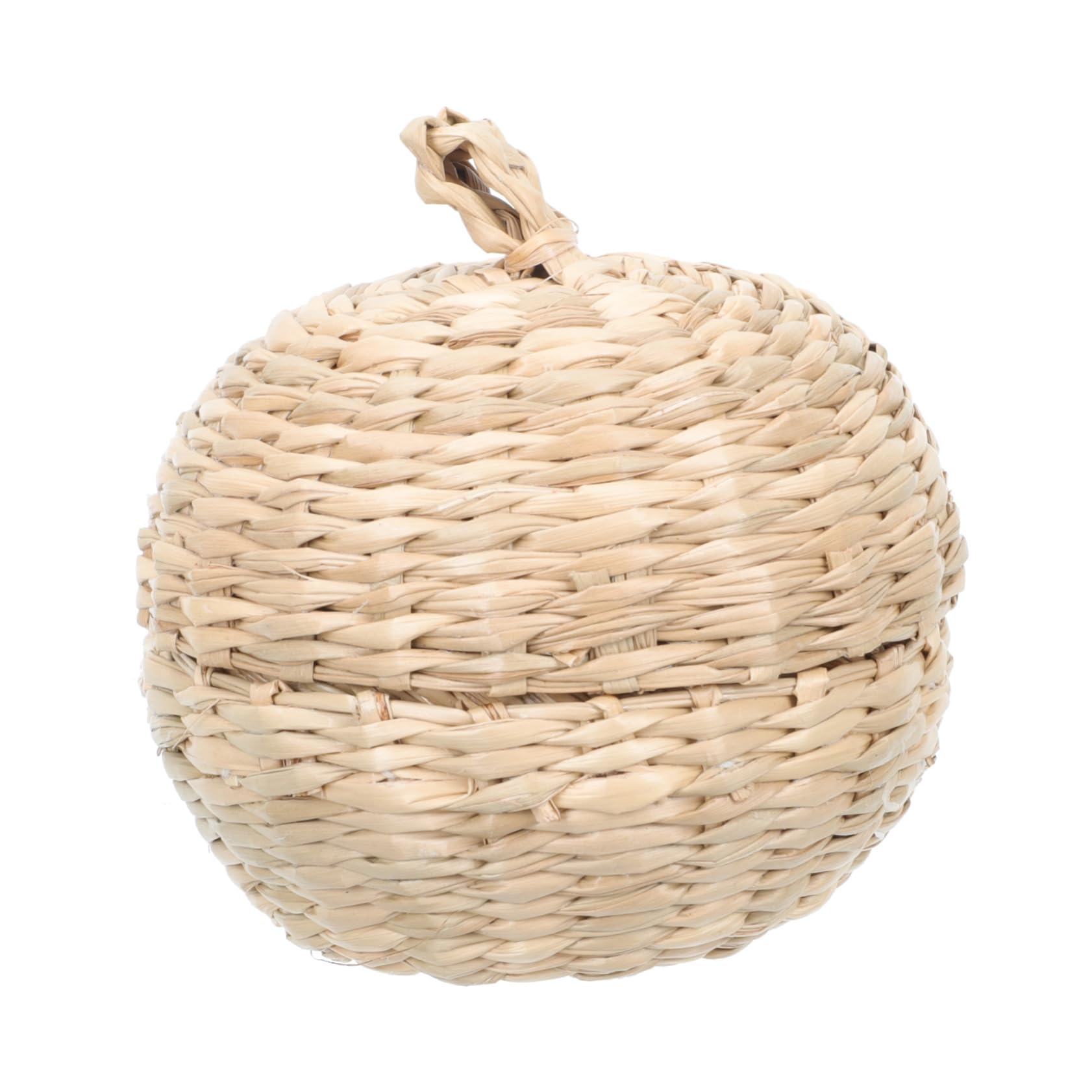 HOLIDYOYO Straw Basket Meat Dish Basket Wicker Baskets Centerpiece Serving Bowls Fruit Storage Baskets Mini Containers with Lids Eggs Basket Small Storage Basket Brown Weaving