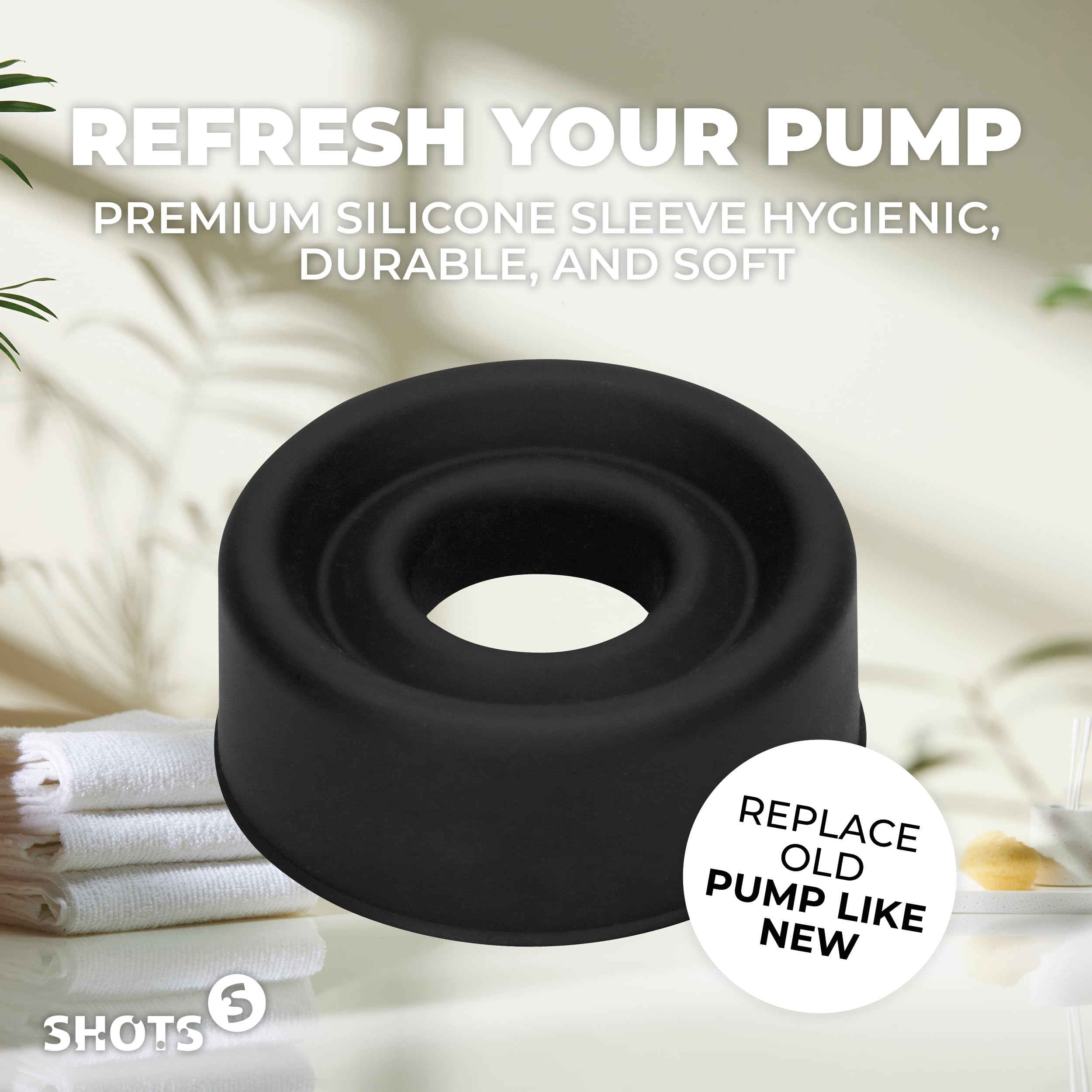 Manicotto Della Pompa Del Pene In Silicone - Medio - Nero - 20 Gr