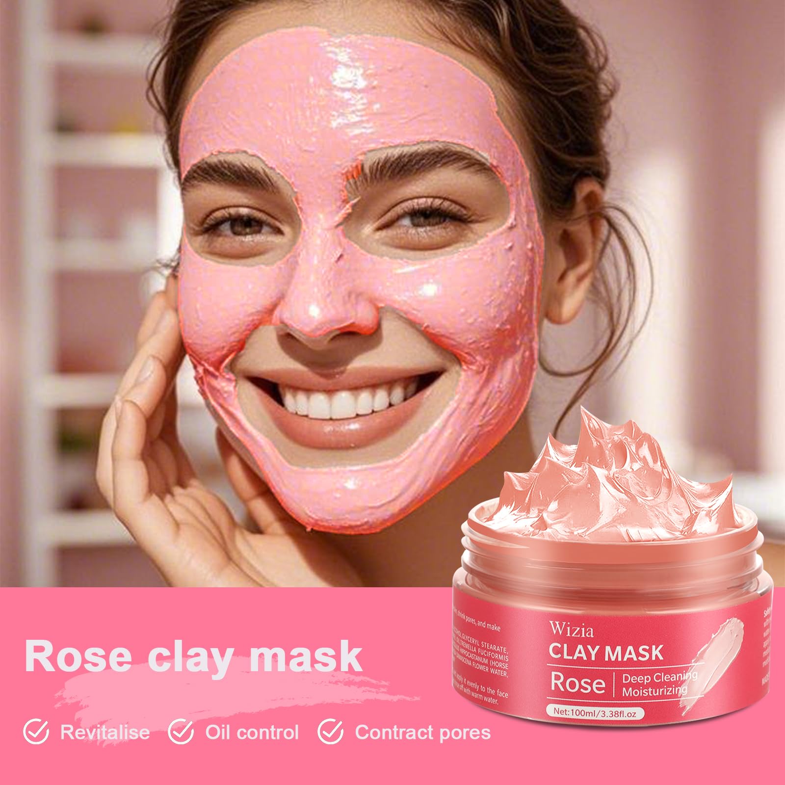 Amazon.com : Wizia 3-Pack Clay Face Mask Set with Brush | Dead Sea