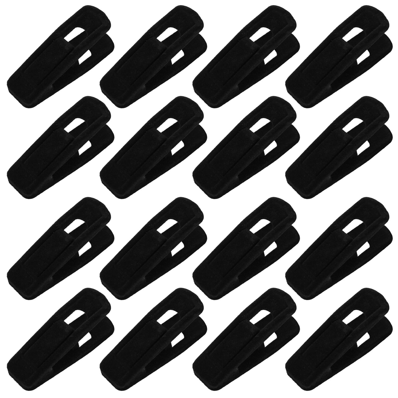 Sosoport Pinzas de Plástico para Ropa Revestimiento de Terciopelo Negro, Antideslizantes y Resistentes al Viento, Paquete de 50 Unidades para Secado en Balcón y Lavandería, Ideales