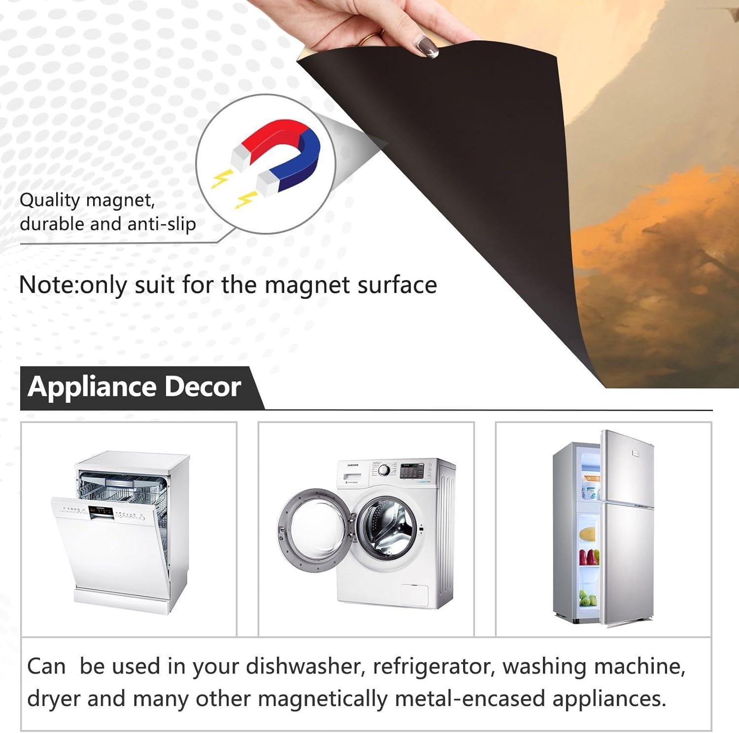 Landscape Farmhouse Horse Dishwasher Magnet Cover Decorative Refrigerator Magnet CoverMagnetic Sticker Dishwasher Door Panel Cover Fridge Appliance Magnet Decal 23x26 inch