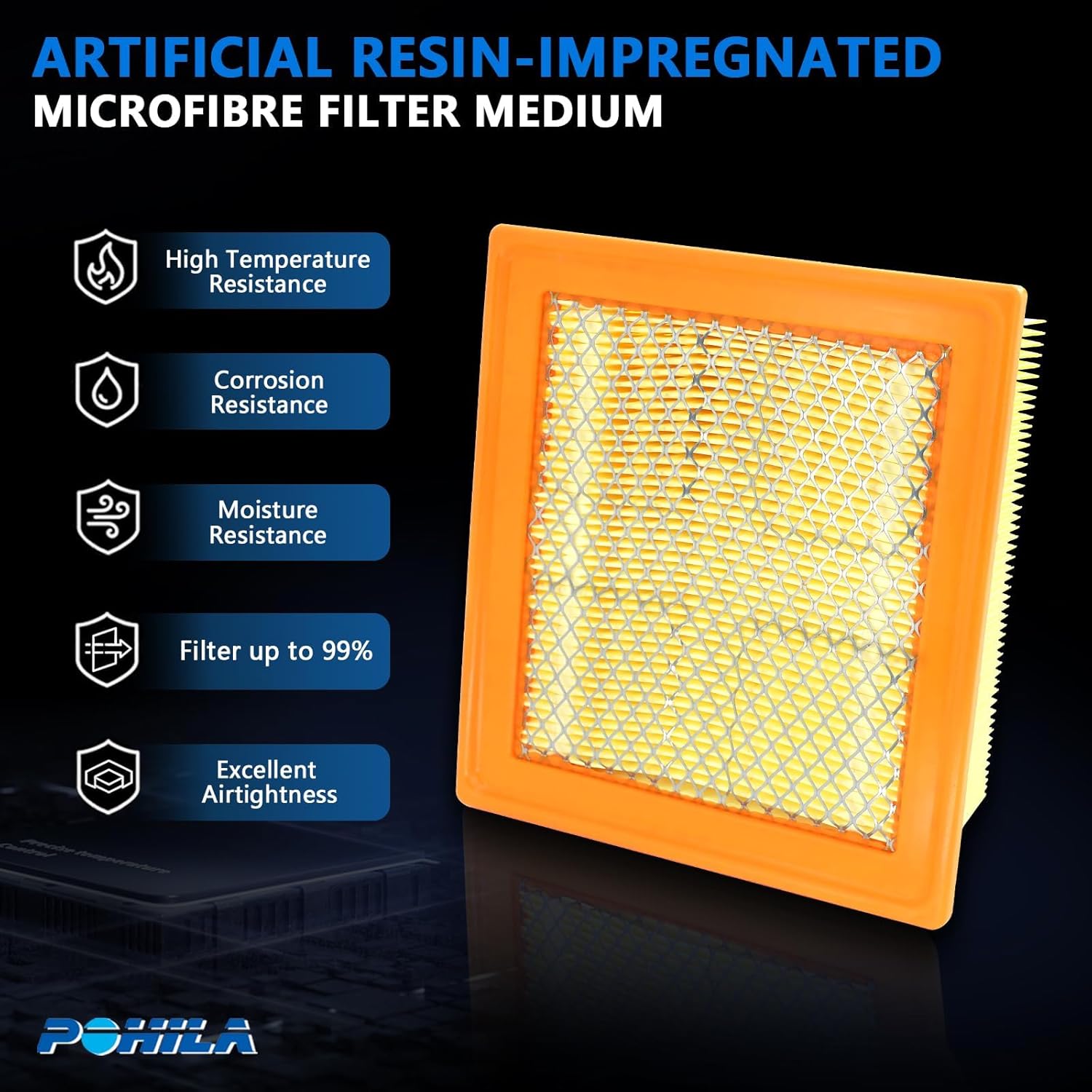 CA10261 Engine Air Filter Compatible with Dodge Ram 2500 3500 4500 5500 2011-2023 Sterling Truck Bullet 2008-2010 Replace 53034051AB 46930