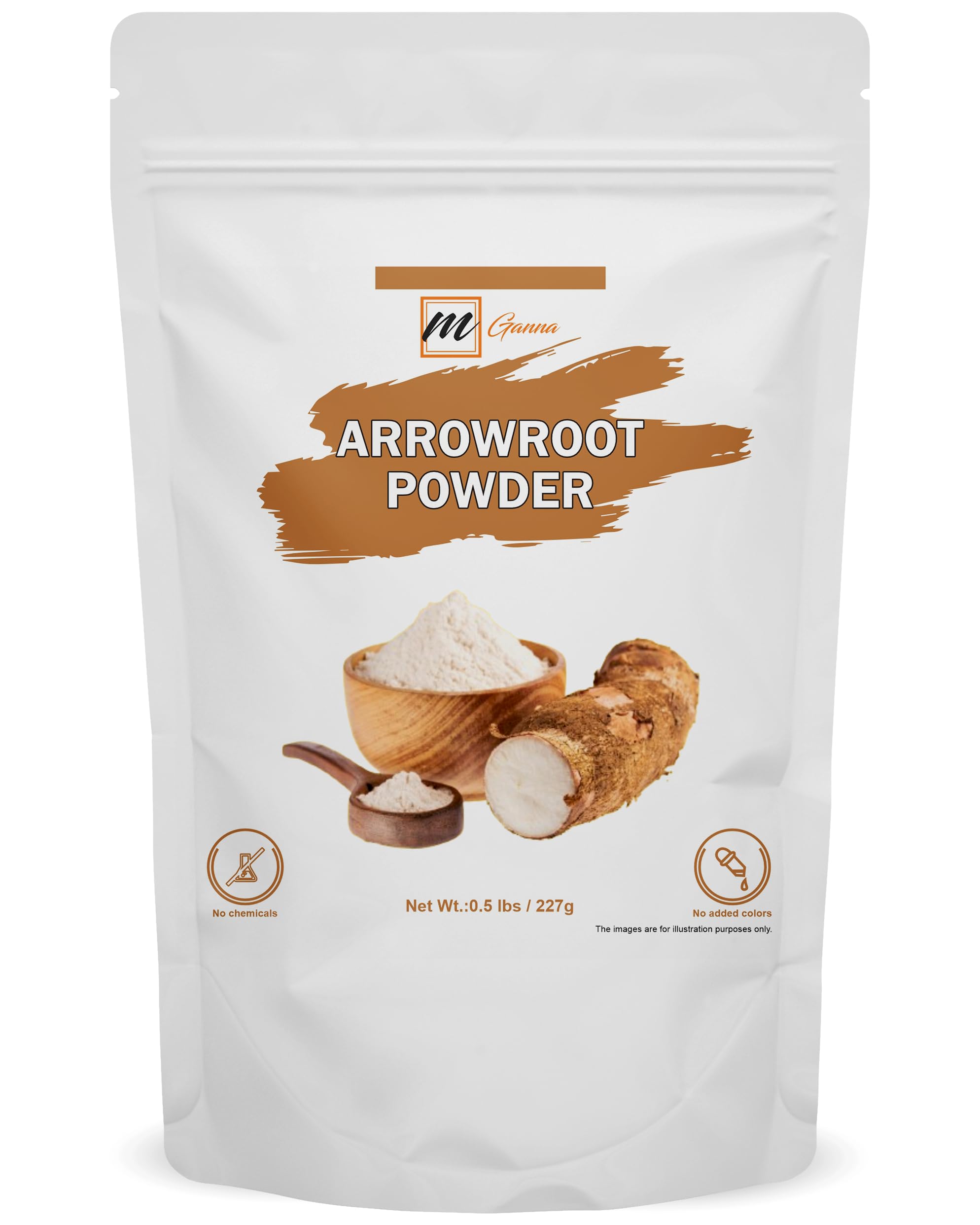 mGanna 100% Natural Arrowroot Powder 227 g / 0.5 lbs for Baking and Food Recipes (Maranta arundinacea)