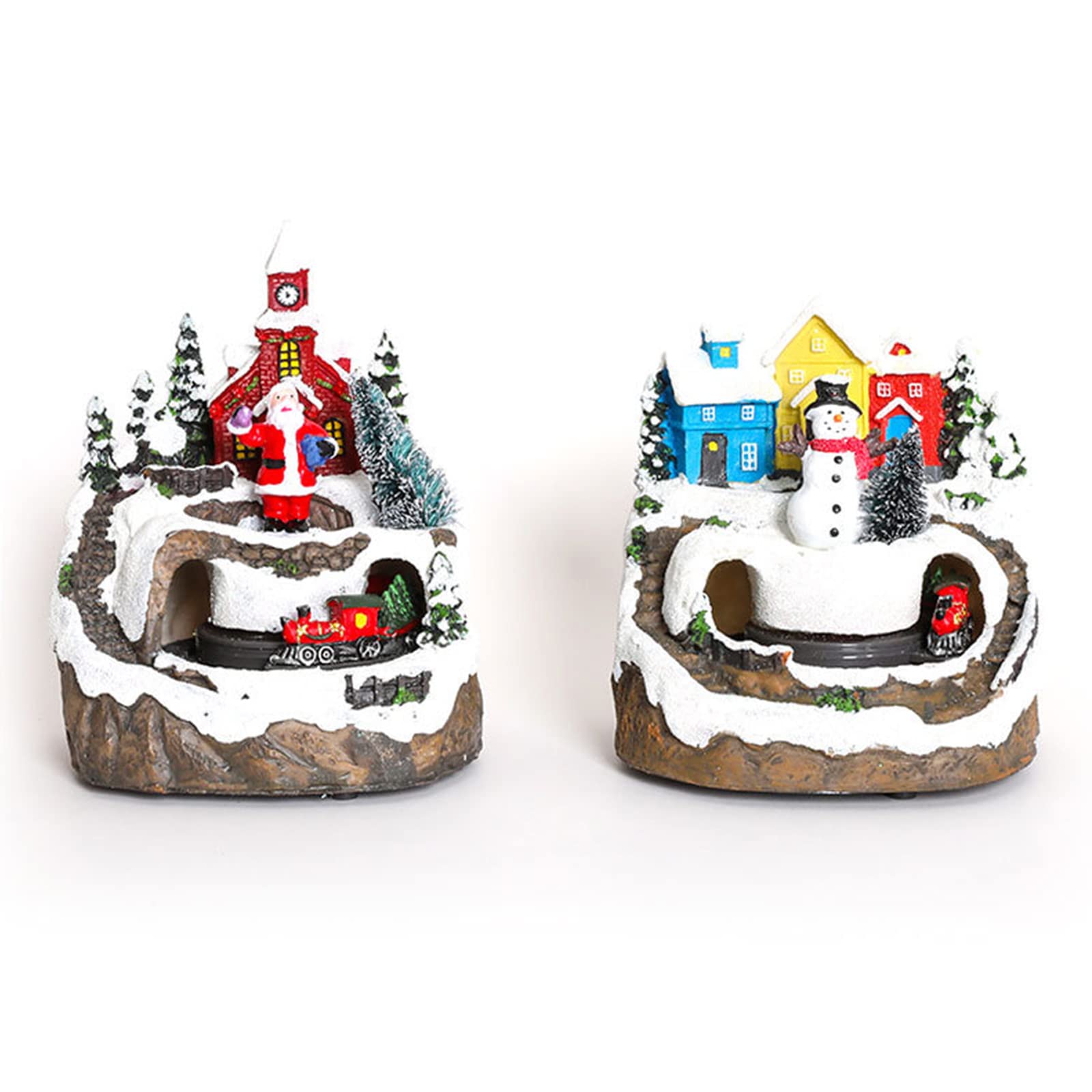 Amazon.co.jp: Xzmzbxzb クリスマスビレッジフィギュア LED