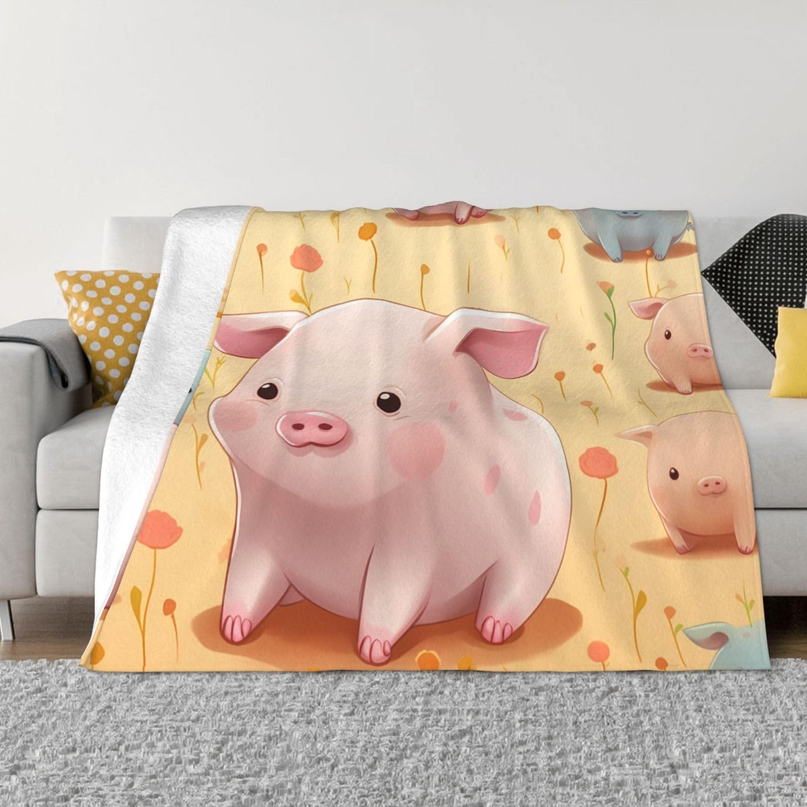 Couverture micro-polaire canapé jeté de lit flanelle légère 203x152 cm toutes saisons