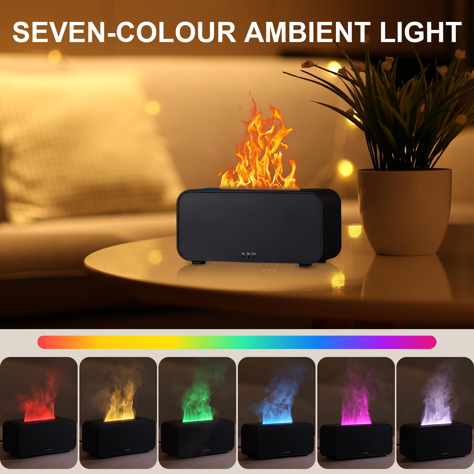 Voor thuis Mini Essentiële Olie Diffuser, 100 ml Ultrasone Huisgeur Aromatherapie Diffuser, Cool Mist Luchtbevochtiger met 7 Kleur Led-verlichting Geschenk