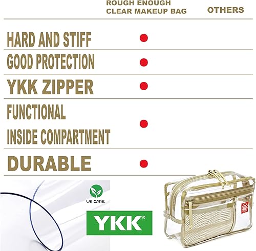 Miniatura 3 de Rough Enough - Bolsas de aseo transparentes para artículos de aseo de viaje, bolsa de maquillaje, bolsas de cosméticos de viaje para mujeres y