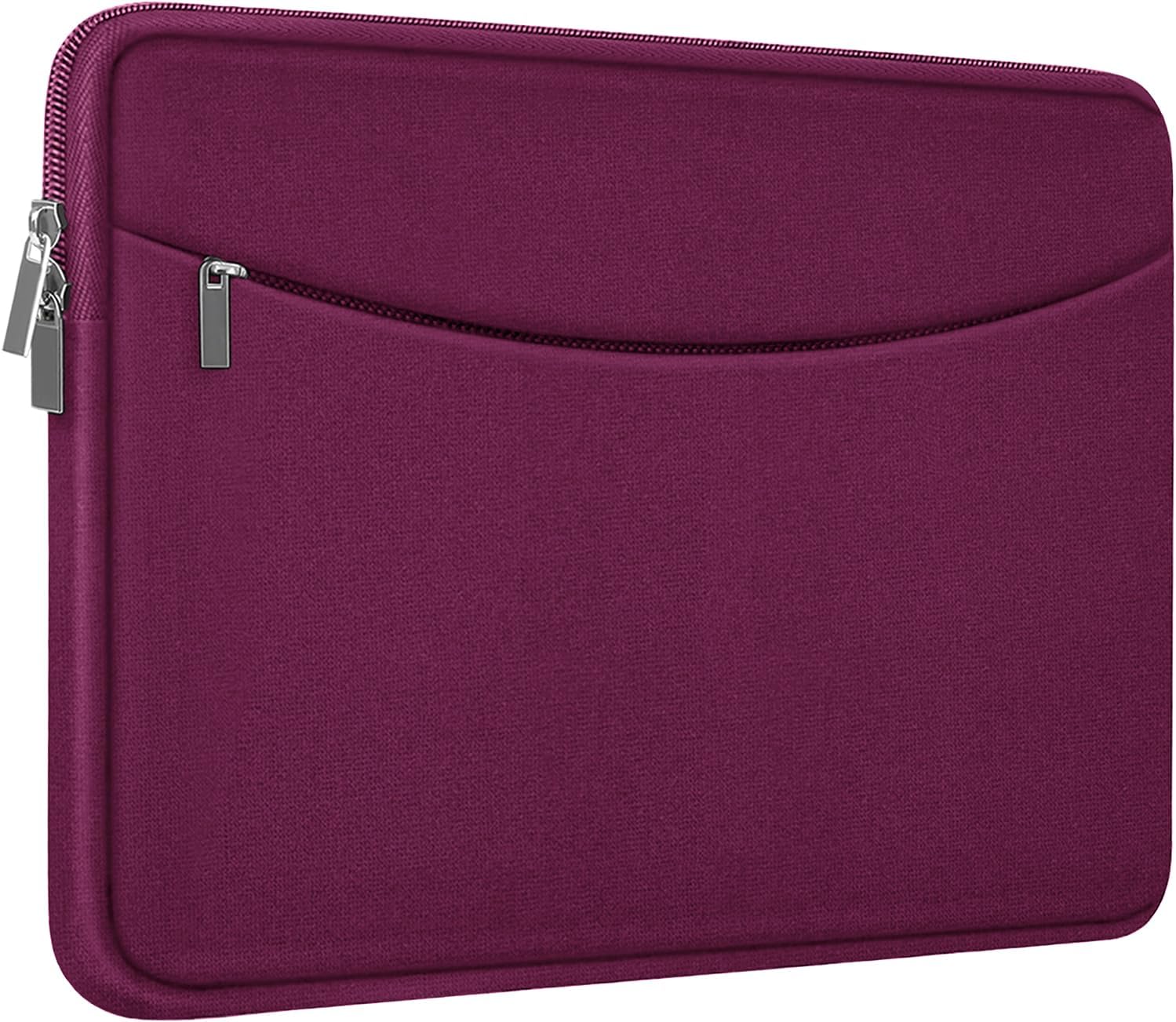 Laptop Sleeve Bag 14 inch, Shockproof Protective Laptop Cover Carrying Computer Bag with Accessory Pocket Portable Computer Case for 14" MacBook, HP, Dell, Lenovo, Acer, Rose Red