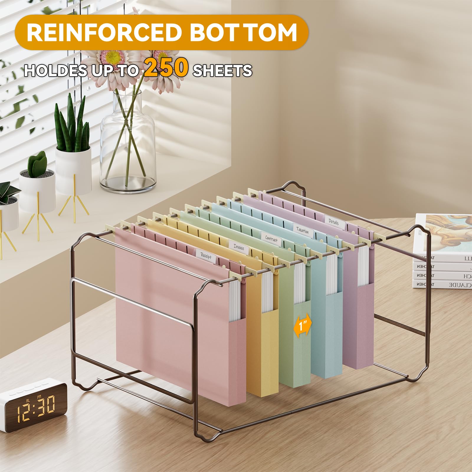 Kunststoff-Hängeregistratur-Ordner in Briefgröße, verstärkte Aktenordner mit Tabs, 2,5 cm Erweiterung, Hängeregistratur-Organizer für Zuhause, Büro, Macaron, robuste Ordner für Aktenrahmen, 12
