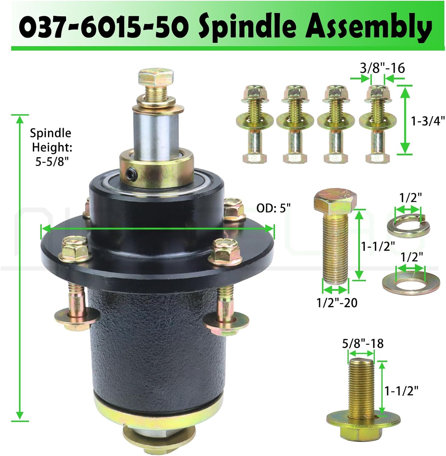 037-6015-50 Spindle Assembly with 033-6006-00 Pulley Replaces 037-6015-00, 037 6015 50, 037601550, 037601500 for Bad Boy ZT Elite 54, Maverick 54, Bad Boy 54, ZT 54 Lawn Mowers
