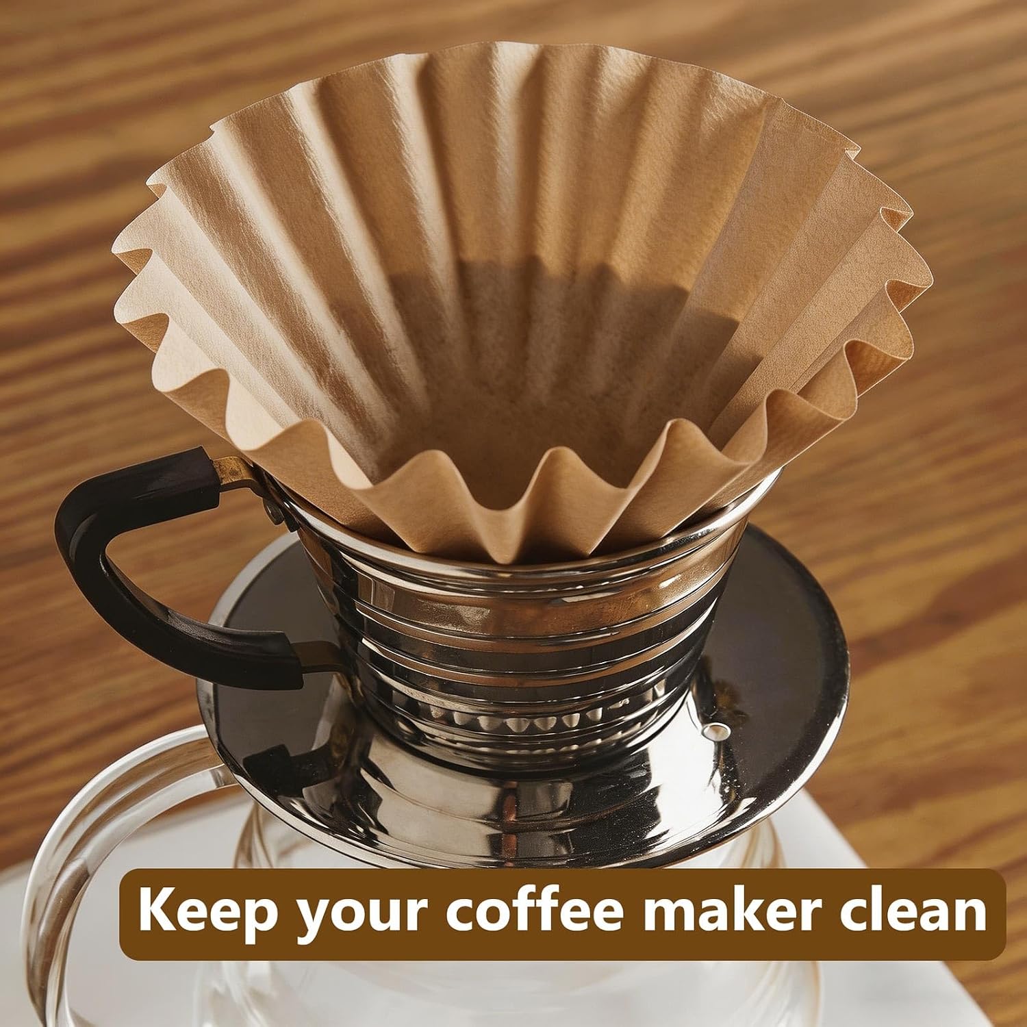 150Pcs Coffee Filters 5-12 Cup Coffee Filter Unbleached Thicken Paper, Tall Basket