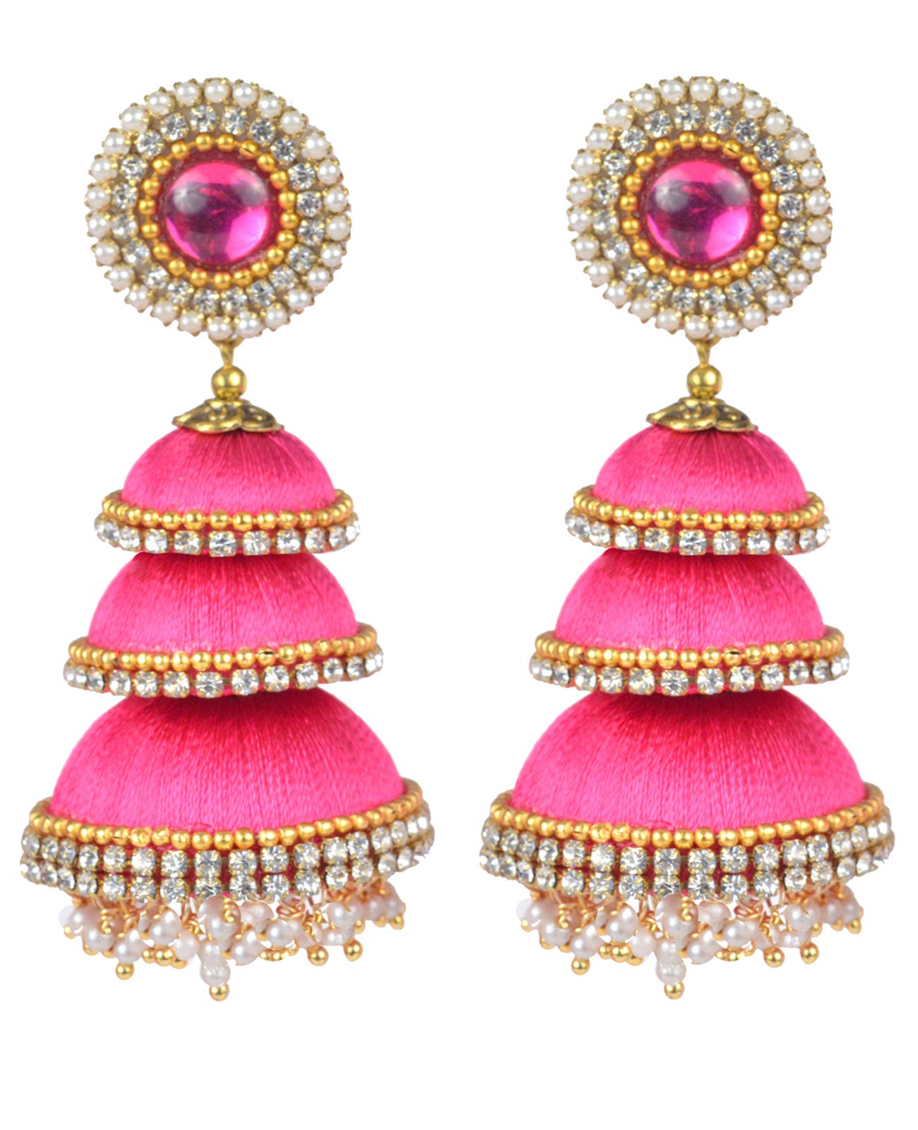 Nisuj Fashion Traditional Lorial, Beads & Silk Thread Layered Jhalar Earrings for Women & Girls, Pink (B07DRGLH5K) Amazon Price History, Amazon Price Tracker