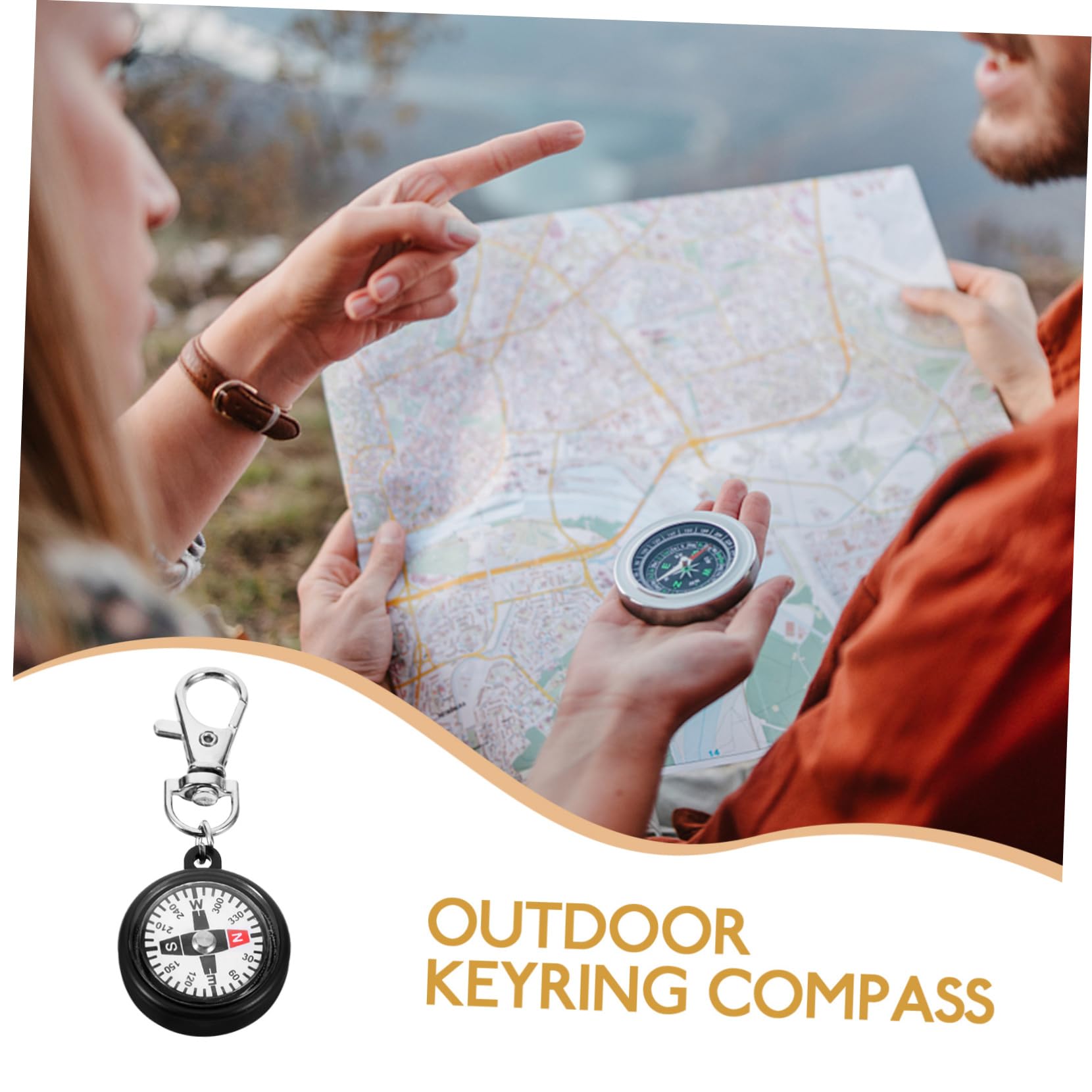 KICHOUSE Travel Compass Plastic Compass for Hiking Camping Compact with Design for