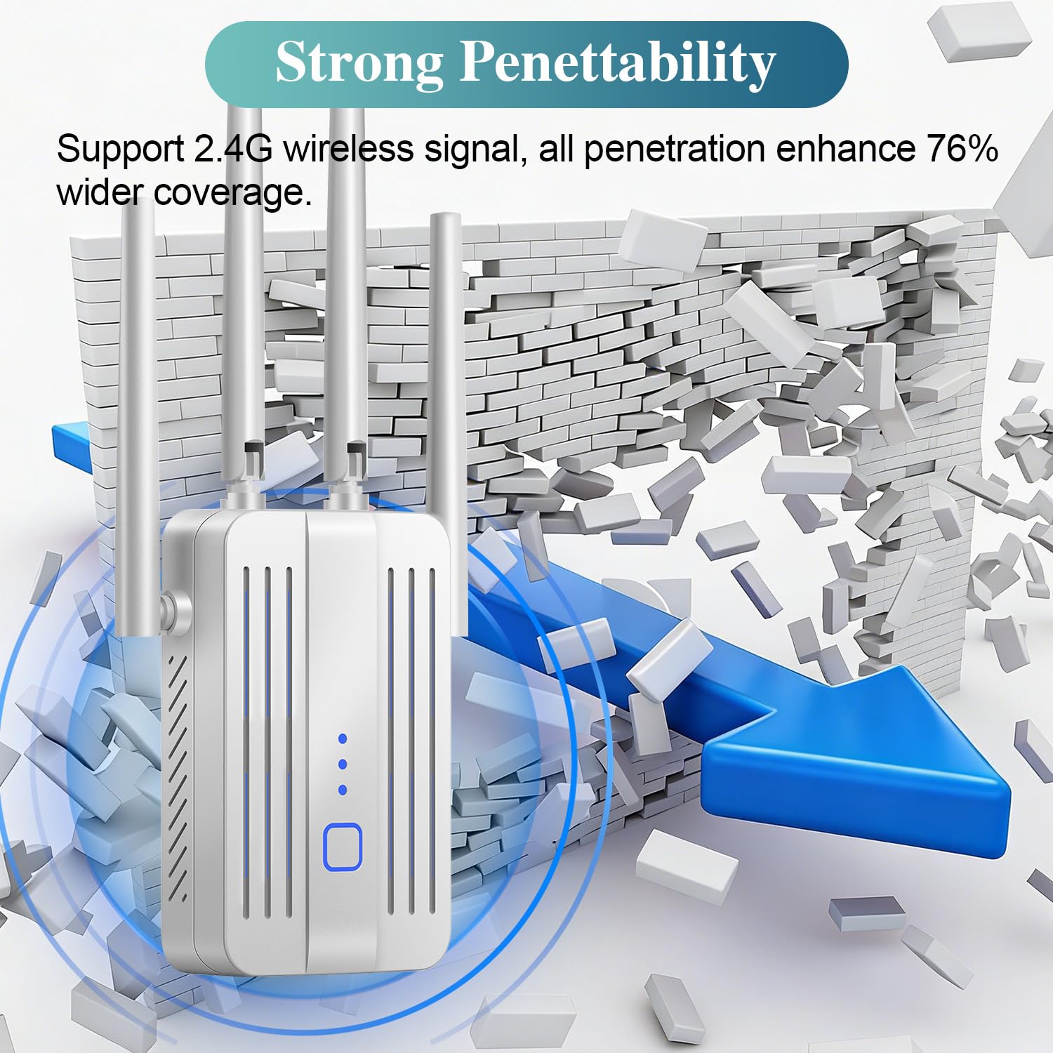 WiFi Extender Signal Booster for Home 2026 Internet Repeater Long Range Up to 9995 Sq. Ft. Whole Home WiFi Coverage - 4