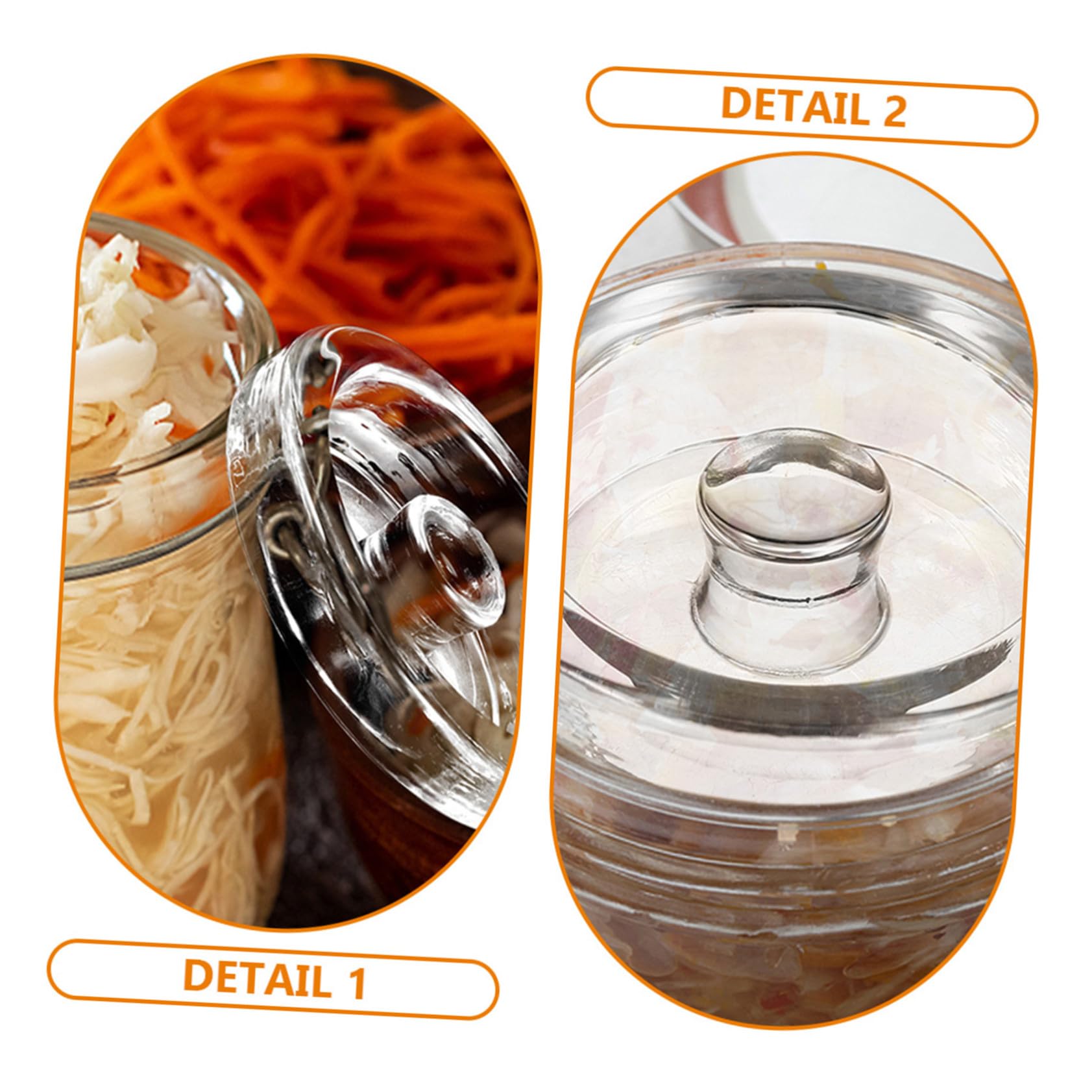 Gärgewichte für Gläser, 2 Stück aus Glas, Weithals
