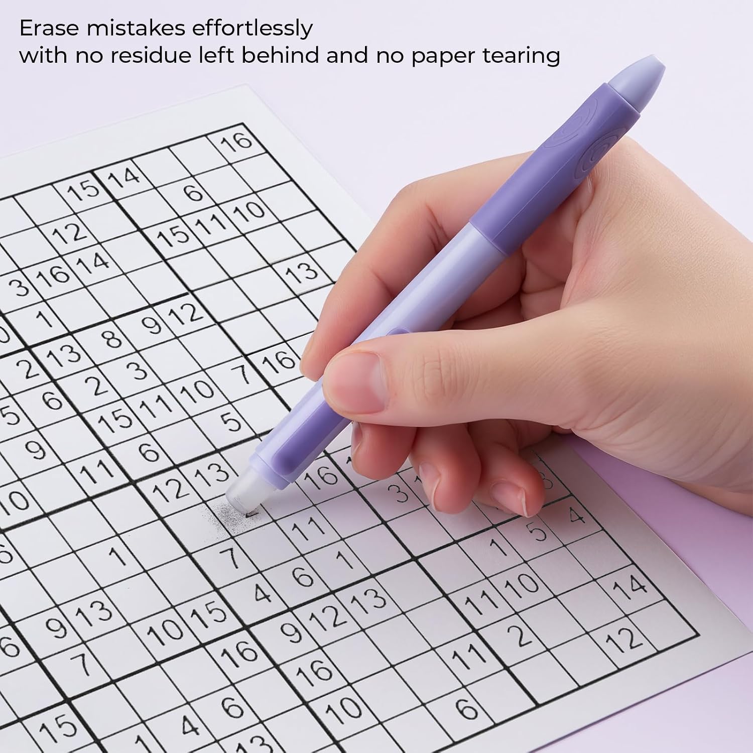 M&G Erasable Pens, 4 Pcs Fine Point 0.5mm Black Ink Erasable Gel Pens with Comfort Grip and Cap, Make Mistakes Disappear for Drawing Writing Planner and Crossword Puzzles image 4