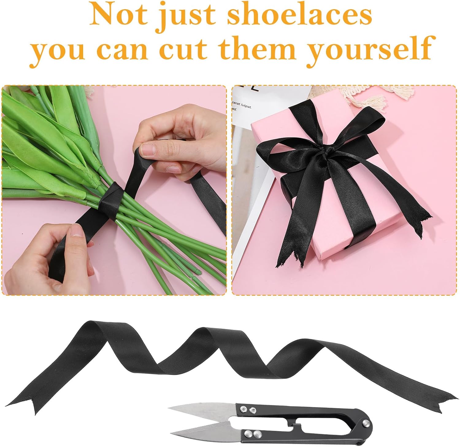 2 Pairs Ribbon Shoe Laces, 47" Flat Satin Shoelaces Soft Silky Shoe Ties 3/4" Wide Fashion Shoestring for Sneaker Boot thumbnail