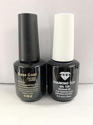 Diamond Soak Off Gel - Base Coat & Top Coat No Wipe 15 ml