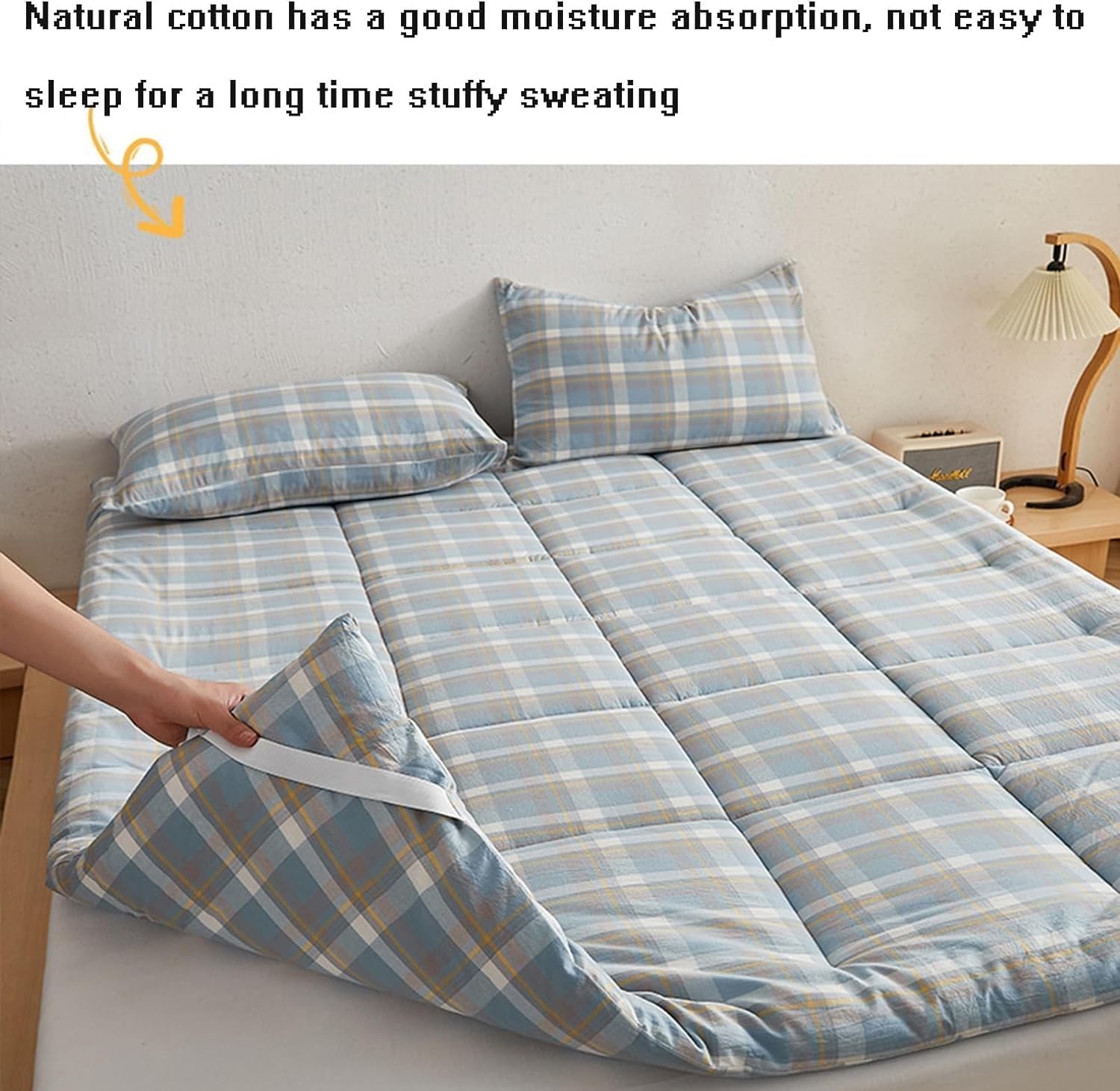 Materasso futon da pavimento giapponese, lettino da pavimento pieghevole morbido e delicato sulla pelle, Tatami, materassino da campeggio arrotolabile for massaggio coreano(Style 9,90x200cm)