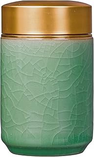 AFYBL Ceramic Tea Jar Small Mason Jar Inspired Kitchen Canister With Airtight Metal Lid For Coffee, Sugar, Tea, Spices and More Storage