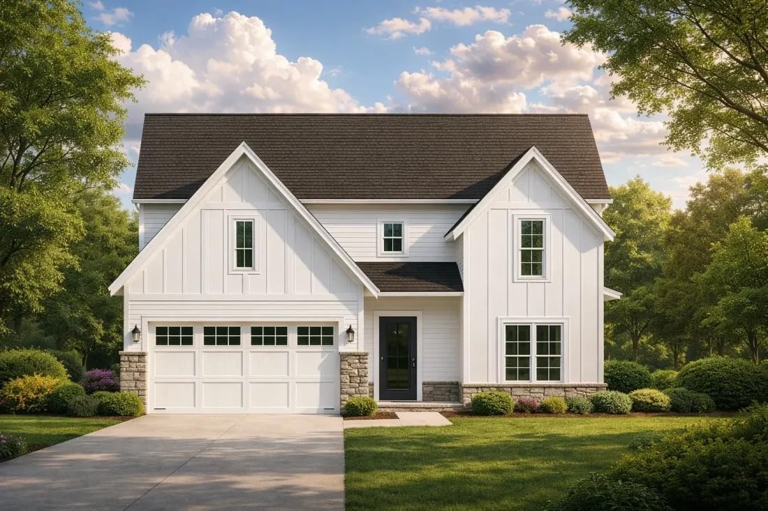 17-1718 HOUSE PLAN - Modern Farmhouse Floor Plan with CAD Designs & Features