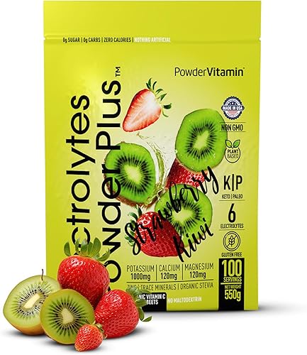 Miniatura 23 de Polvo de Electrolitos Plus (50 porciones), 0 calorías Keto, 0 azúcar, sin maltodextrina, 1000 mg de potasio, 120 mg de calcio, 120 mg de magnesio