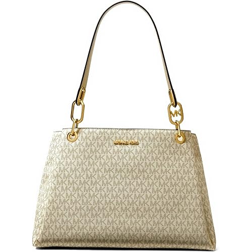 Michael Kors Women's Trisha Large Shoulder Bag Tote Purse Handbag (Lt Cream Multi)