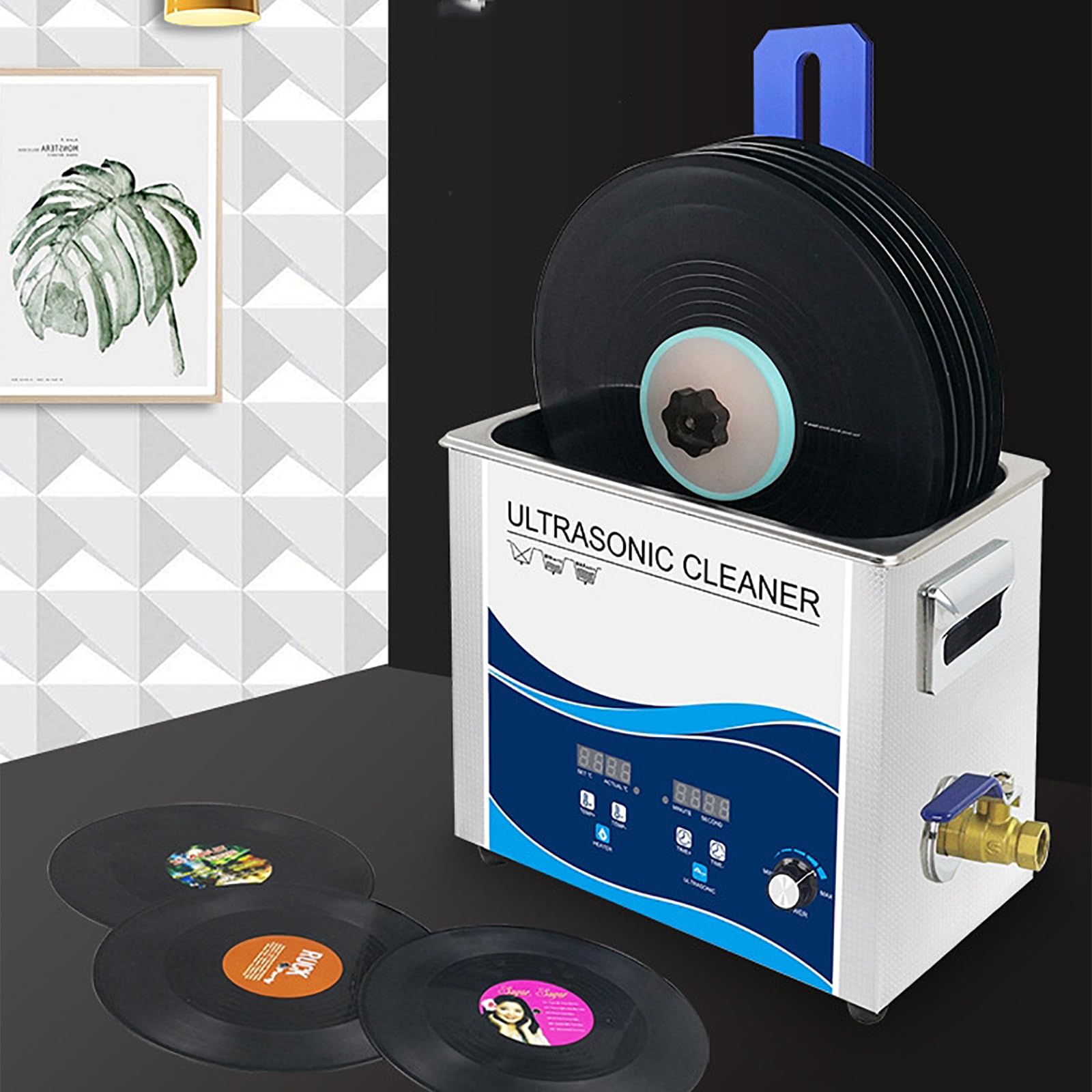 Pulitore ultrasonico per dischi in vinile con temperatura e temporizzazione regolabili