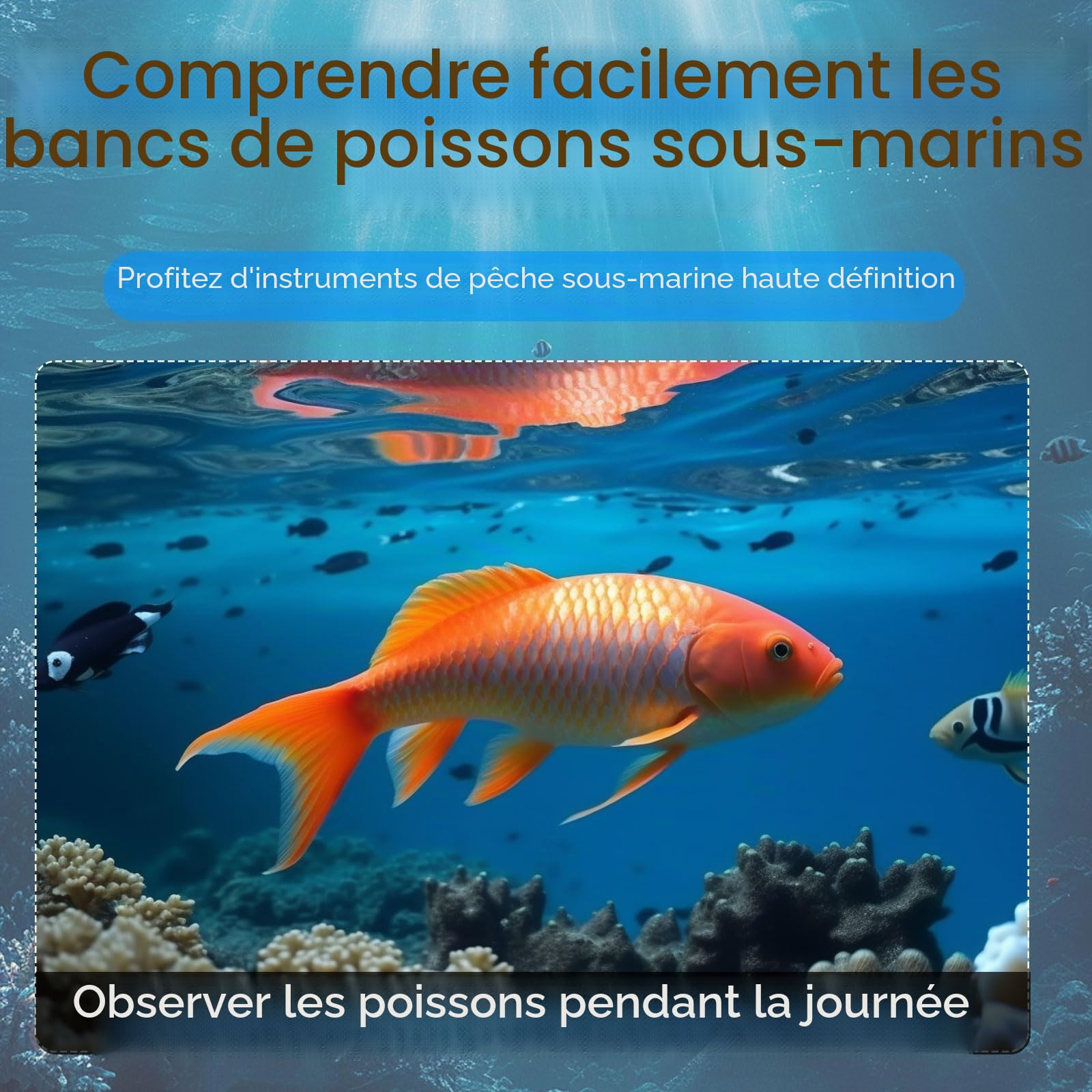 Caméra de pêche sous-marine portable, caméra de détection de poissons, caméra de vision nocturne infrarouge grand angle IP68, étanche IP68, écran IPS de 10,9 cm, câble de 30 m, caméra de recherche de