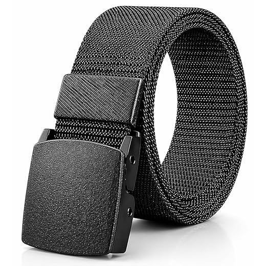 Cinto Tatico Militar Masculino Preto para Atividades Outdoor Nylon com Fivela Plástica 120 cm x 3,8 cm Respirável e Resistente Engate Rapido