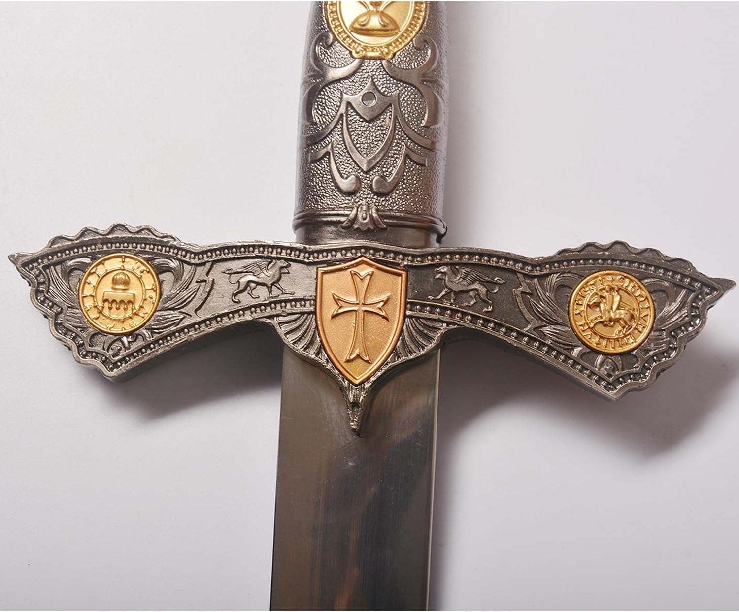 Stainless Steel Medieval Cross Crusader Knight Templar Sword for Collection, Cosplay, Display-32.9 Inch - Image 8