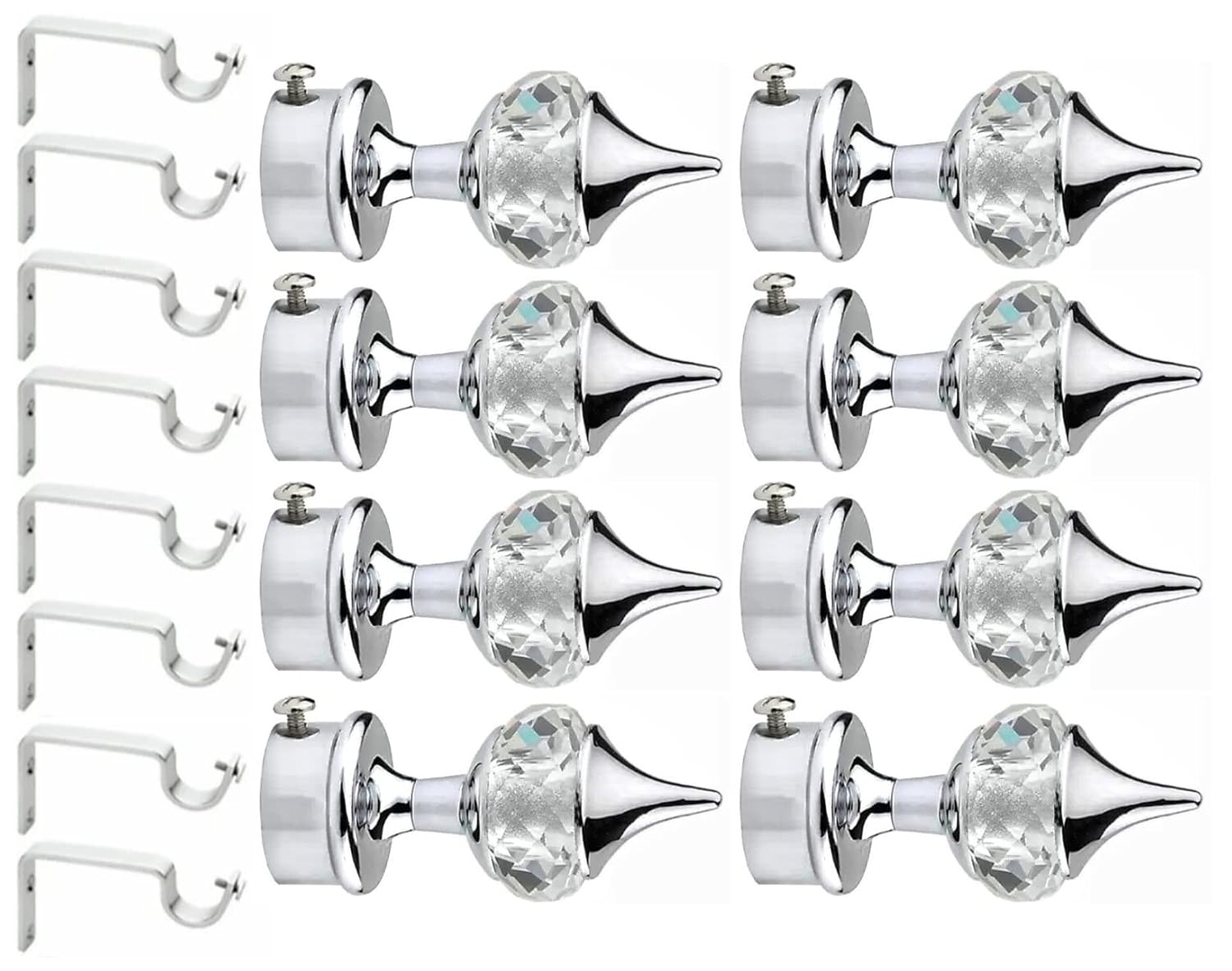 Buy GHAZIAN , Silver Diamond Curtain Brackets Set/ Parda Bracket