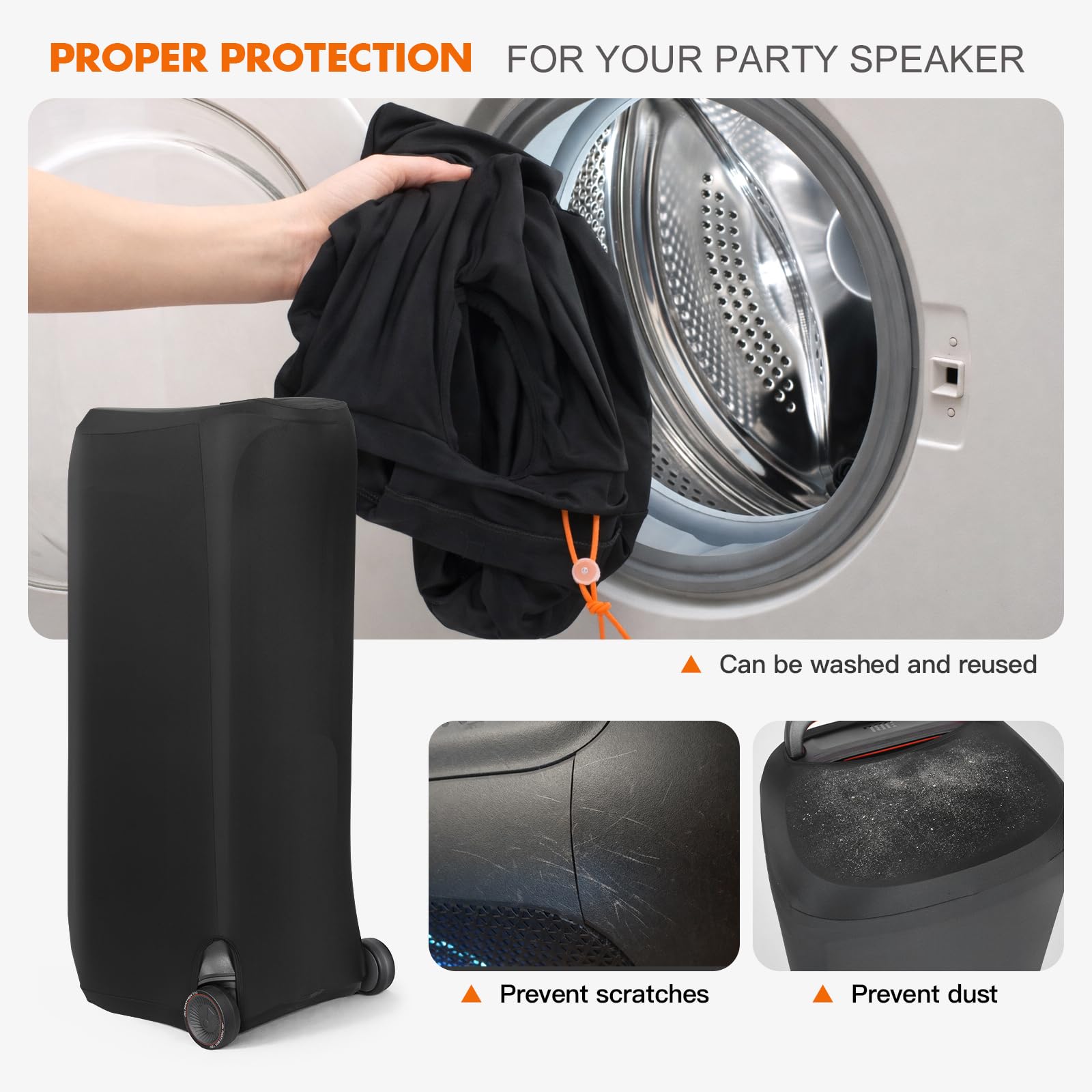 Housse anti-poussière souple pour haut-parleur portable JBL Partybox 710/720 - Housse élastique souple pour protection extérieure/rangement à la maison (Partybox 720)