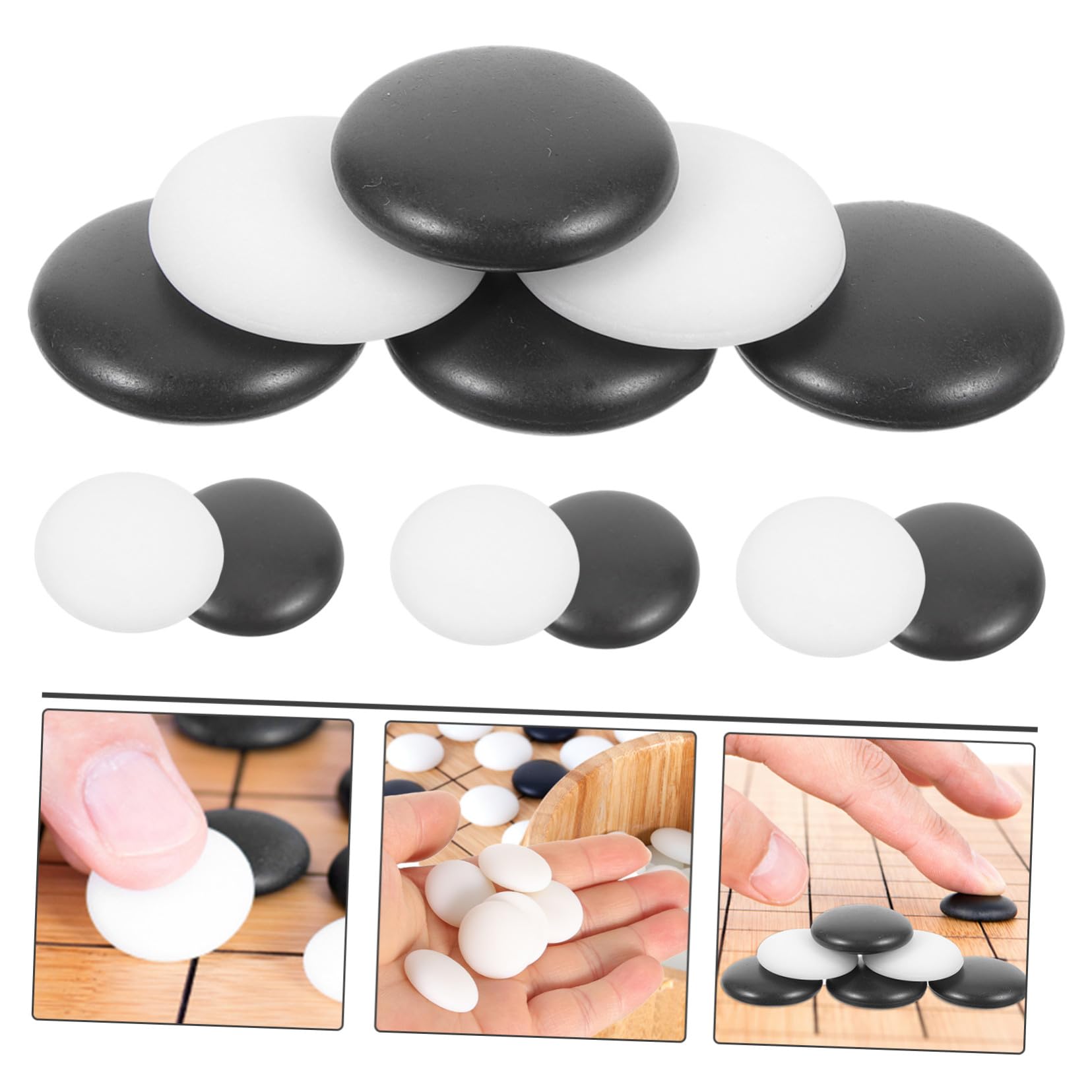 UKCOCO Pièces de Jeu de Go 360pcs en Résistantes, Petites Pièces D'échecs Pratiques à Transporter et Ranger, pour Jeux de Société et Écoles