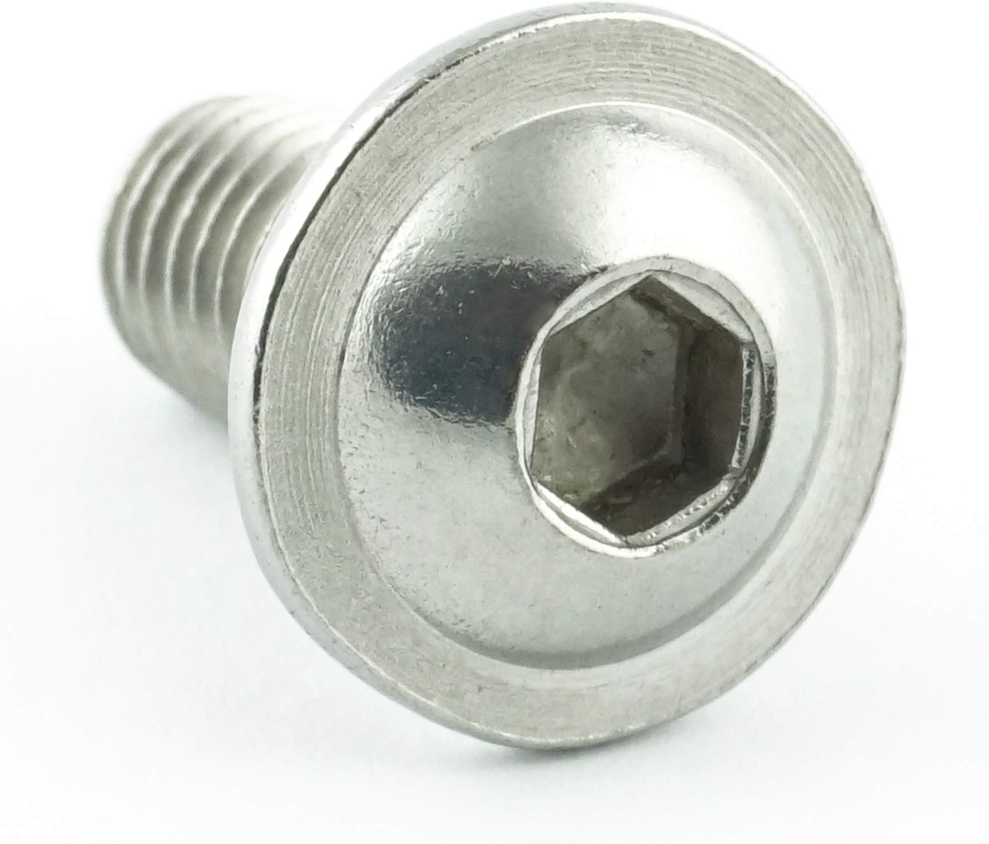 M8 x 35 mm raised head screws with hexagon socket and flange (50 pieces) - ISO 7380 pan head screws with flat head and collar - threaded screws - stainless steel A2 V2A - rust-proof