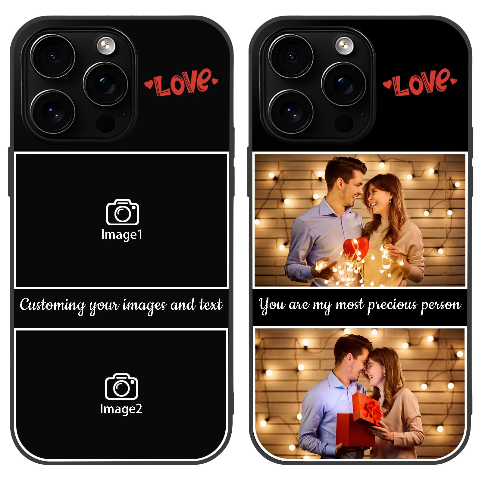 Custom Phone Cases for iPhone 16/15/14/13/12/11/Pro Max Plus X XS Max, Personalized Silicone Cover, Gifts for Couple, Mothers Day, Fathers Day, Birthday, Christmas, Style 2