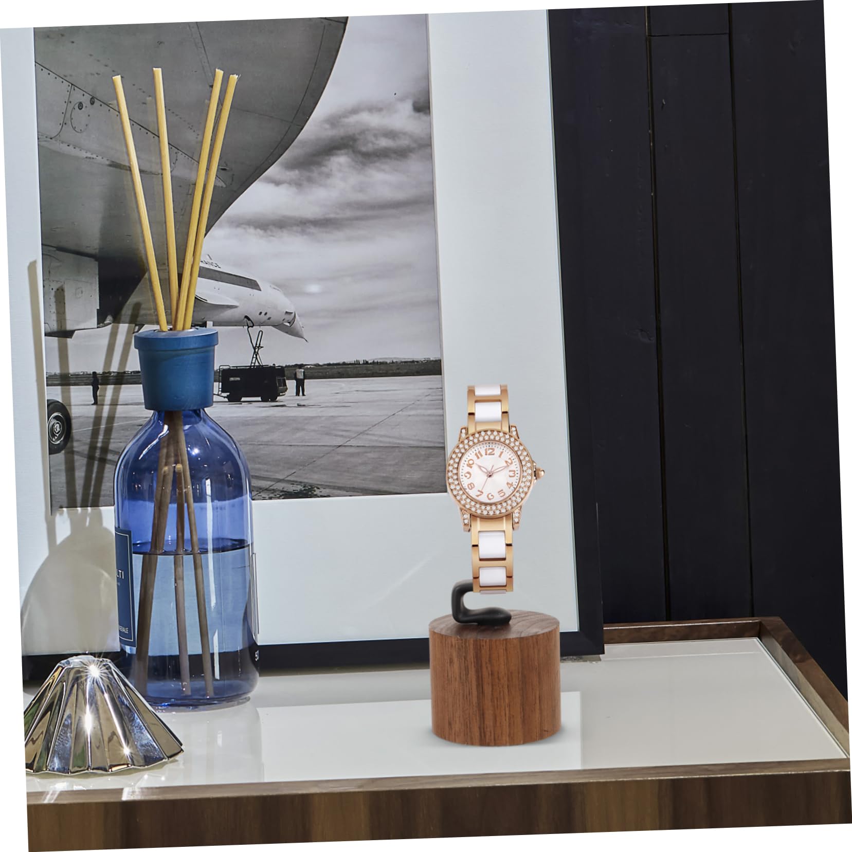 GALPADA 3 Piezas Ver Soporte Exhibición Estante Exhibición Soporte Almacenamiento Reloj Pulsera Soporte Reloj Madera Hombres y Mujeres Estante La Joyería Nogal