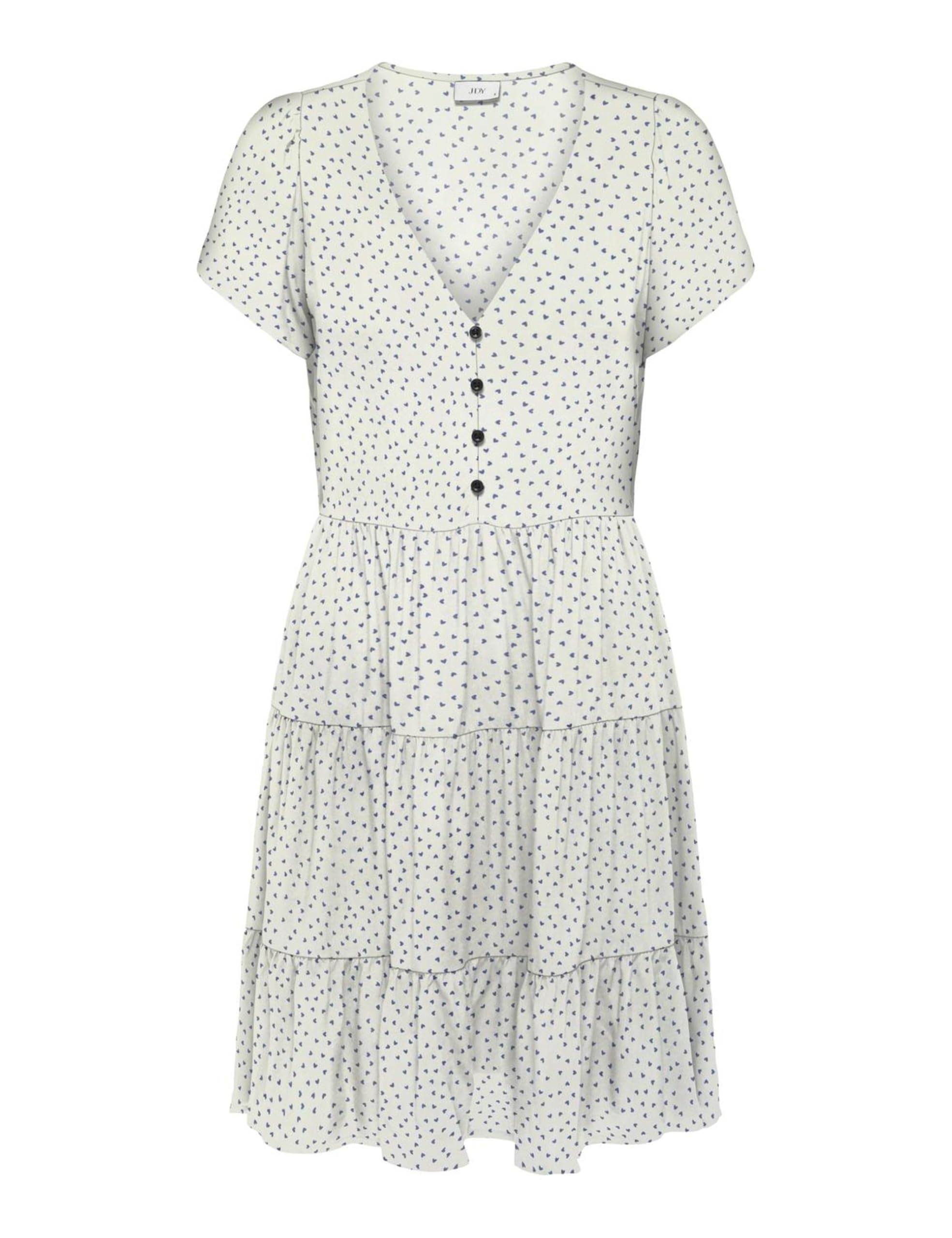 JDY Damen Viskose Kleid JDYSezen Life Kurzarm-Sommerkleid mit Herzen Knielang