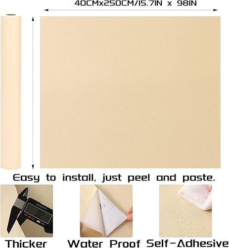 Miniatura 123 de Papel de contacto negro – Papel tapiz de 15.7 x 200 pulgadas, papel tapiz negro mate, papel adhesivo decorativo autoadhesivo y extraíble para Mate