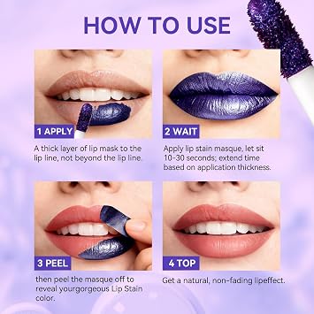 Lip Stain Peel Off,All Day Lip Stain Peel Off Masque - Waterproof & TransferProof Lip Liner Stain - Long Lasting Nude Pink Lip Tint - Matte Finish Peel Off Lip Makeup Gift for Women (Cool Rose)