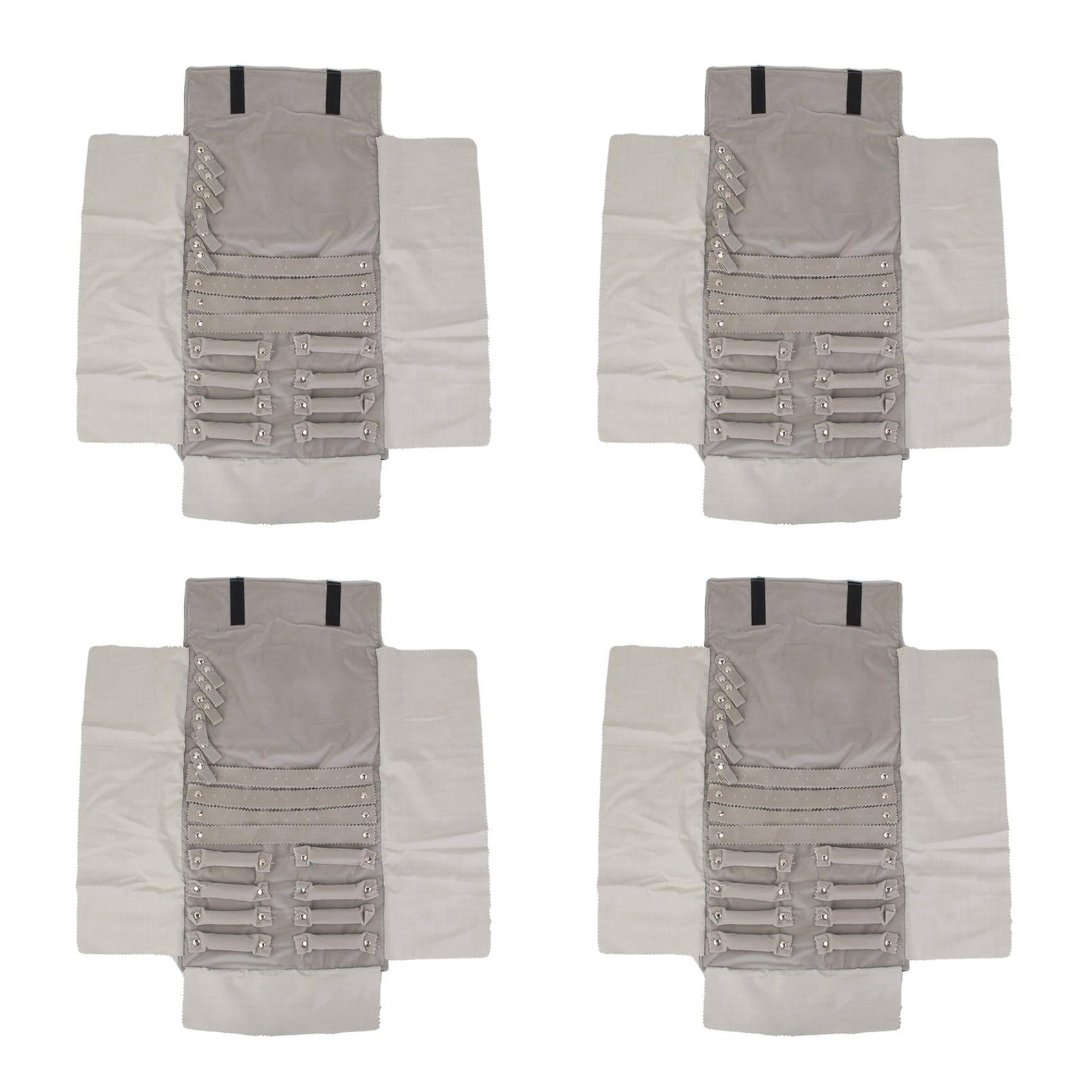 Vjsujehgy 4X Luxury Velvet Jewellery Roll Ring Earrings Bracelet Display Organizer Pouch Grey