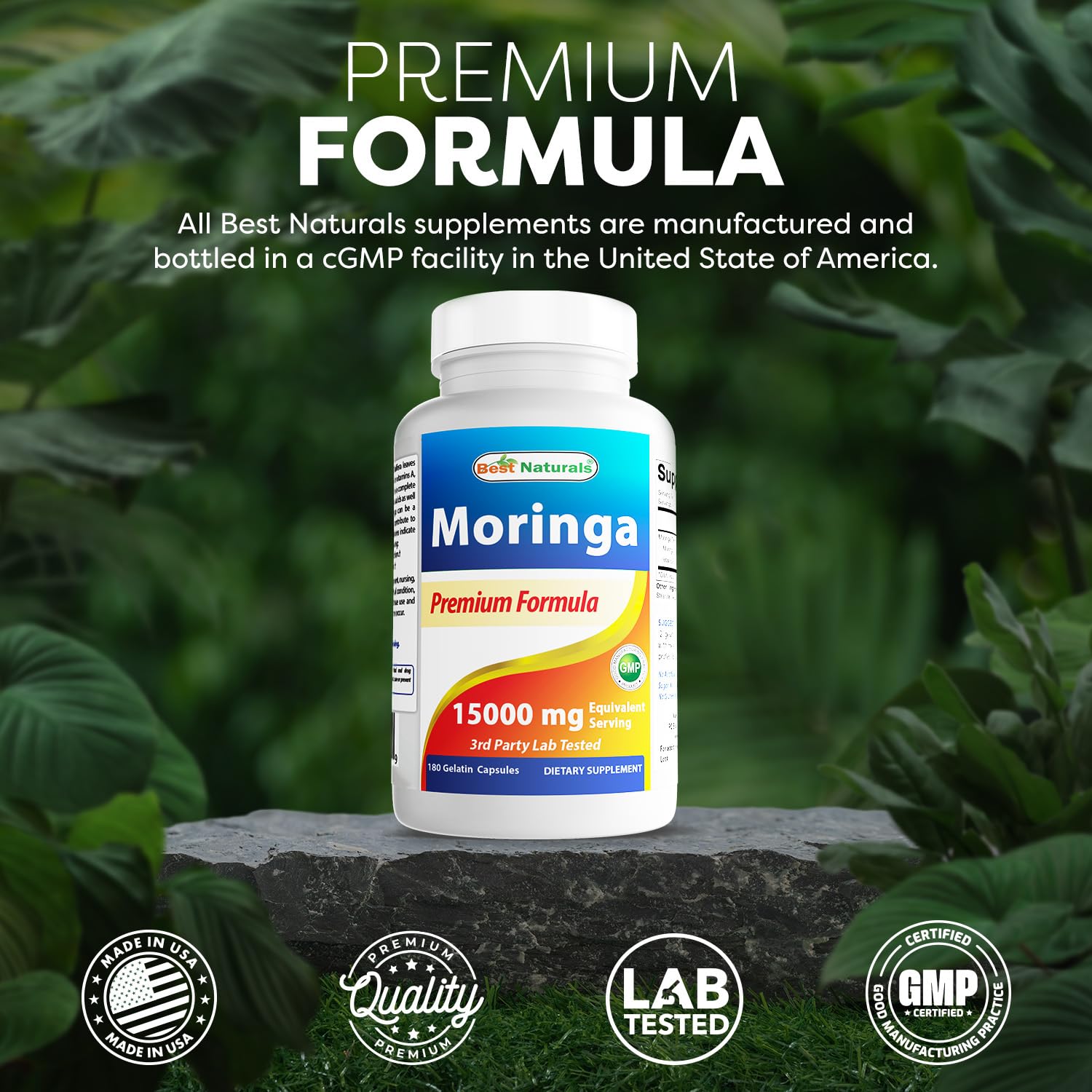 Best Naturals Moringa Extract 10:1 1500mg per Serving - 180 Capsules - Superfood Nutrients for Healthy Wellbeing — Amazon image 5